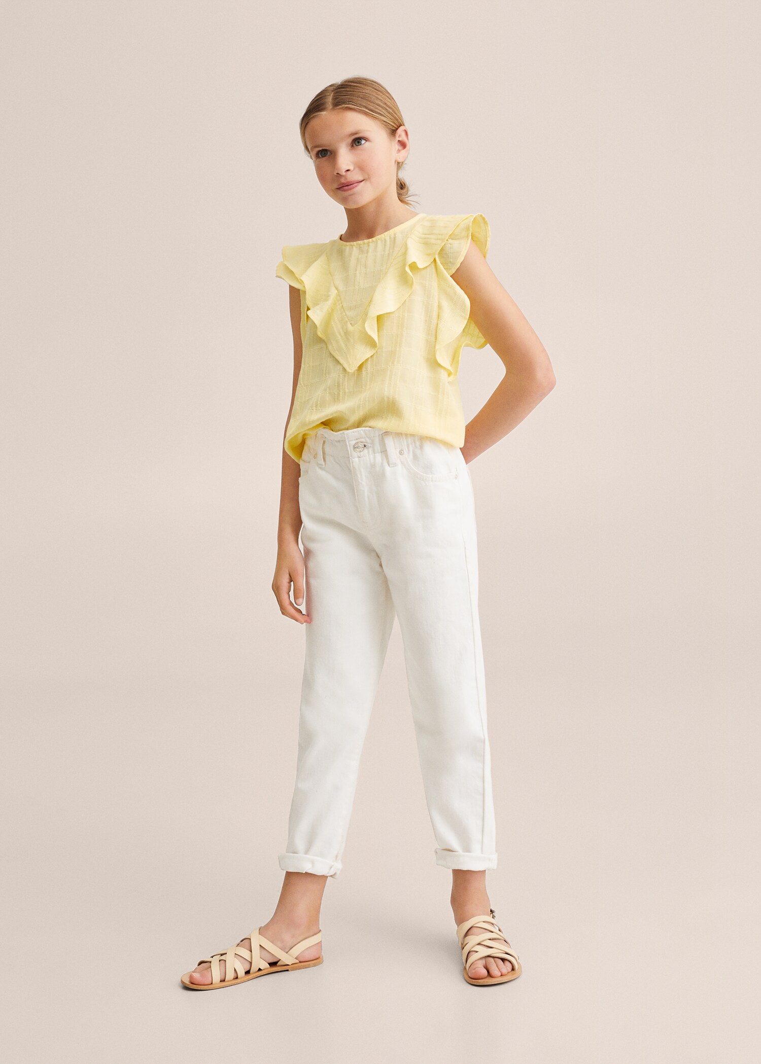 Ruffled cotton blouse - Medium plane