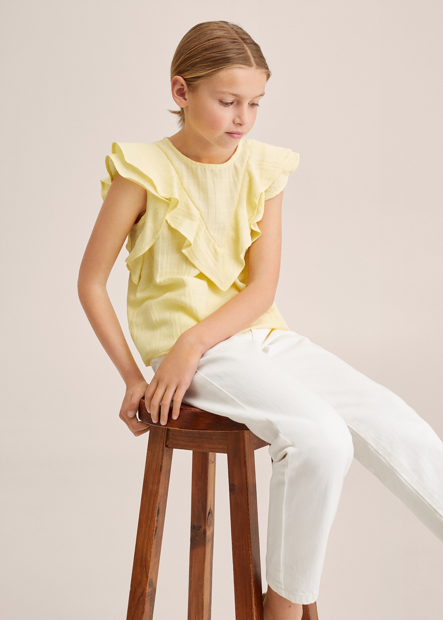Ruffled cotton blouse - Details of the article 1