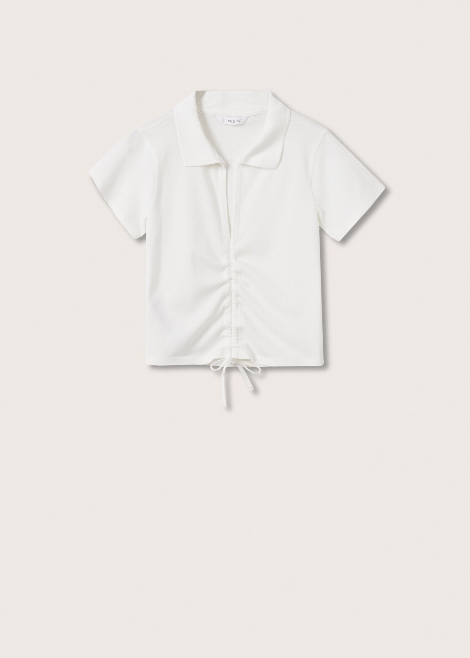 Gathered cotton polo shirt - Article without model