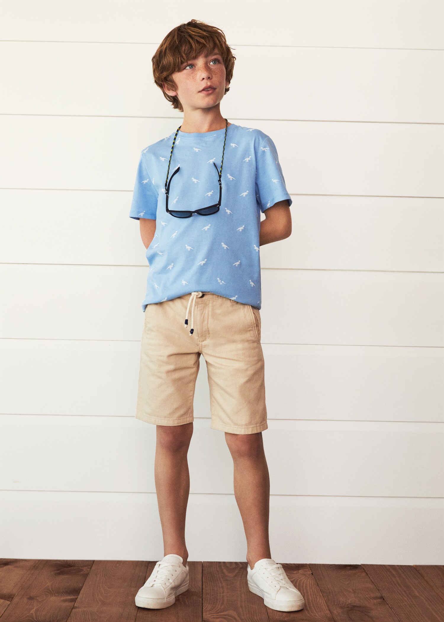 Cotton shorts with drawstring - Details of the article 7