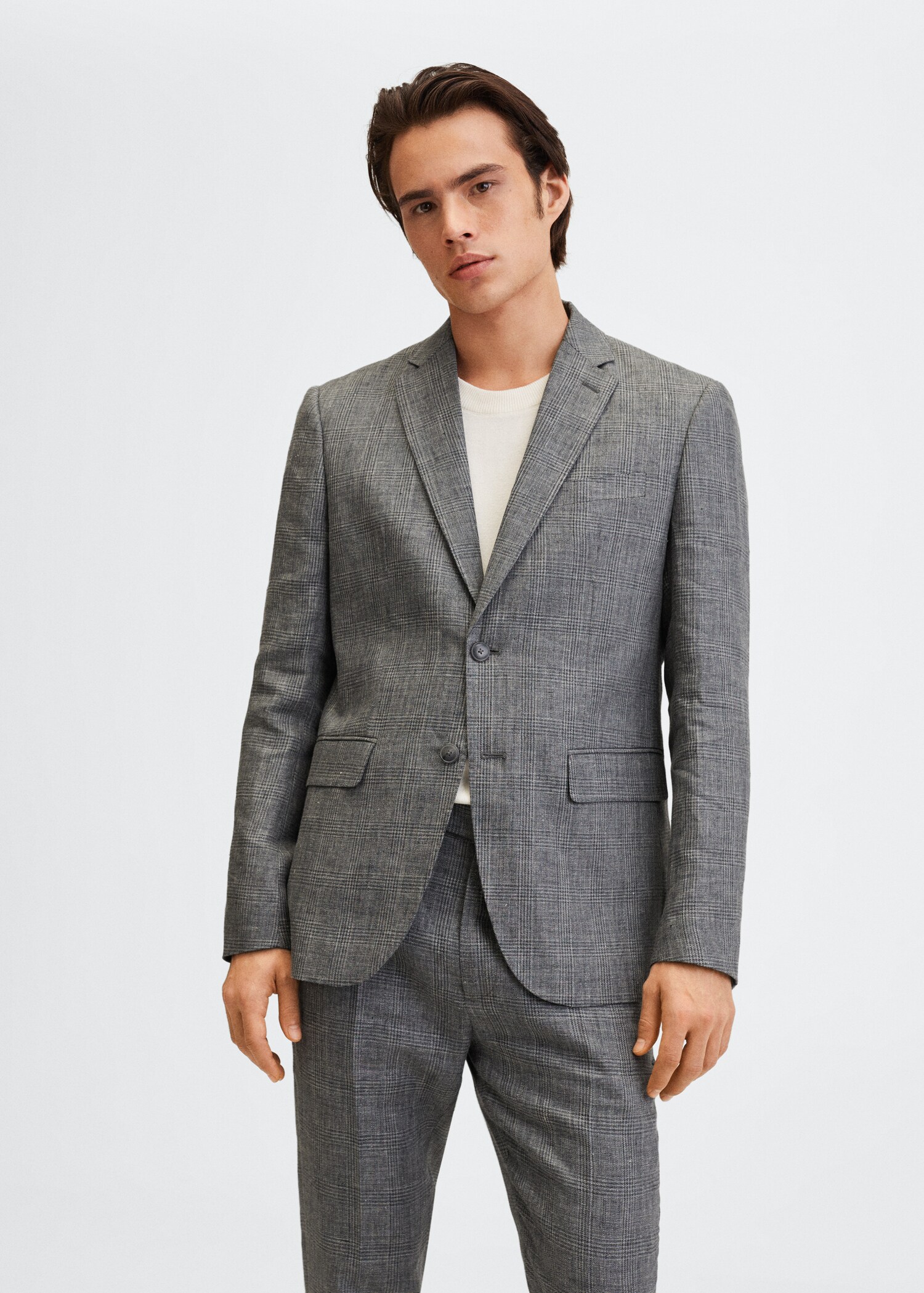 Slim fit linen suit blazer - Man | MANGO OUTLET United Kingdom