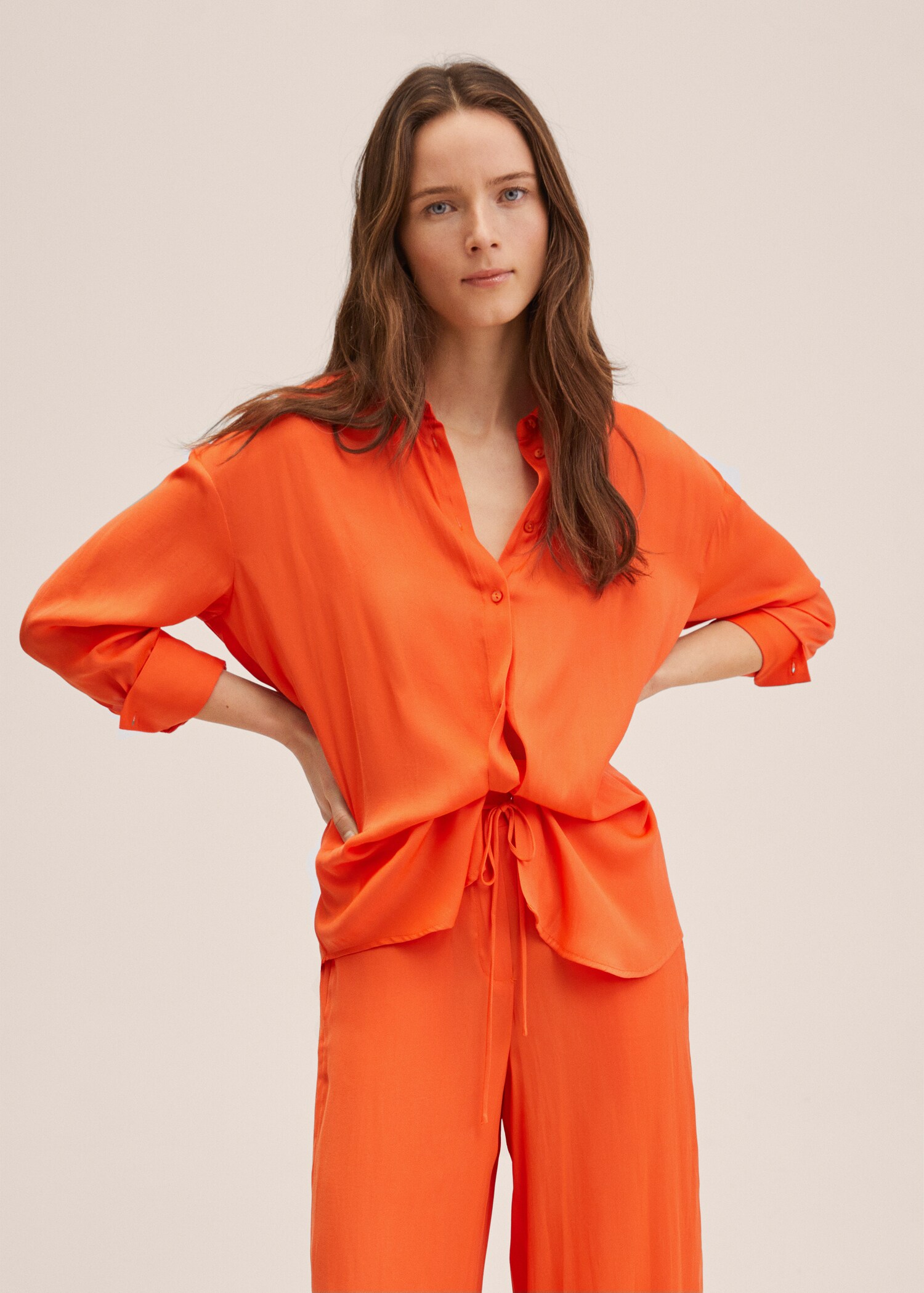 Wideleg trousers with elastic waist - Details of the article 1