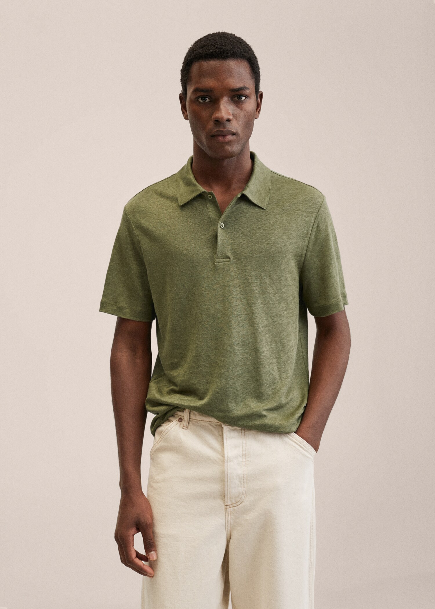 100% linen polo shirt - Medium plane
