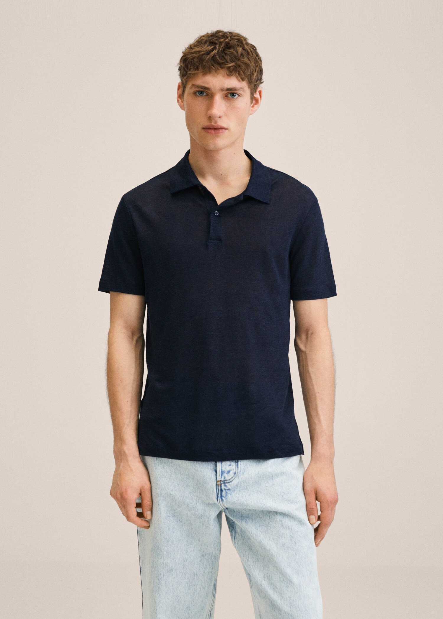100% linen polo shirt - Medium plane