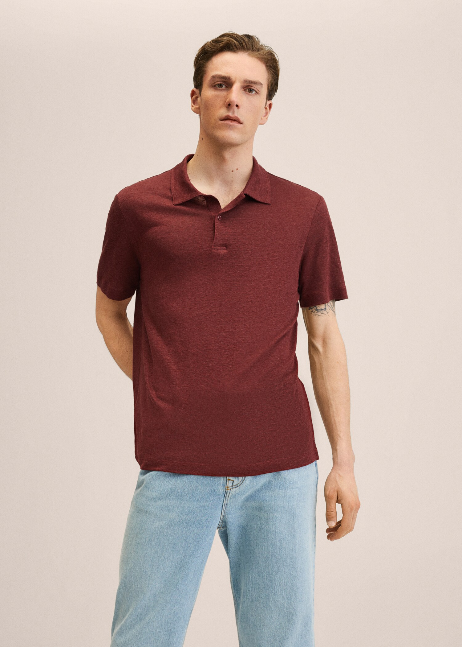 100% linen polo shirt - Medium plane