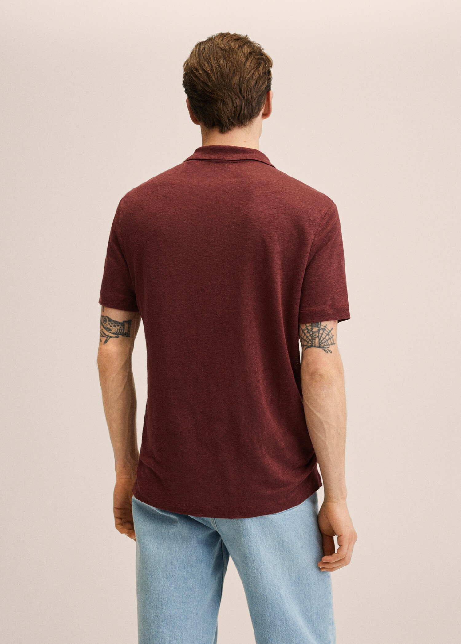 100% linen polo shirt - Reverse of the article