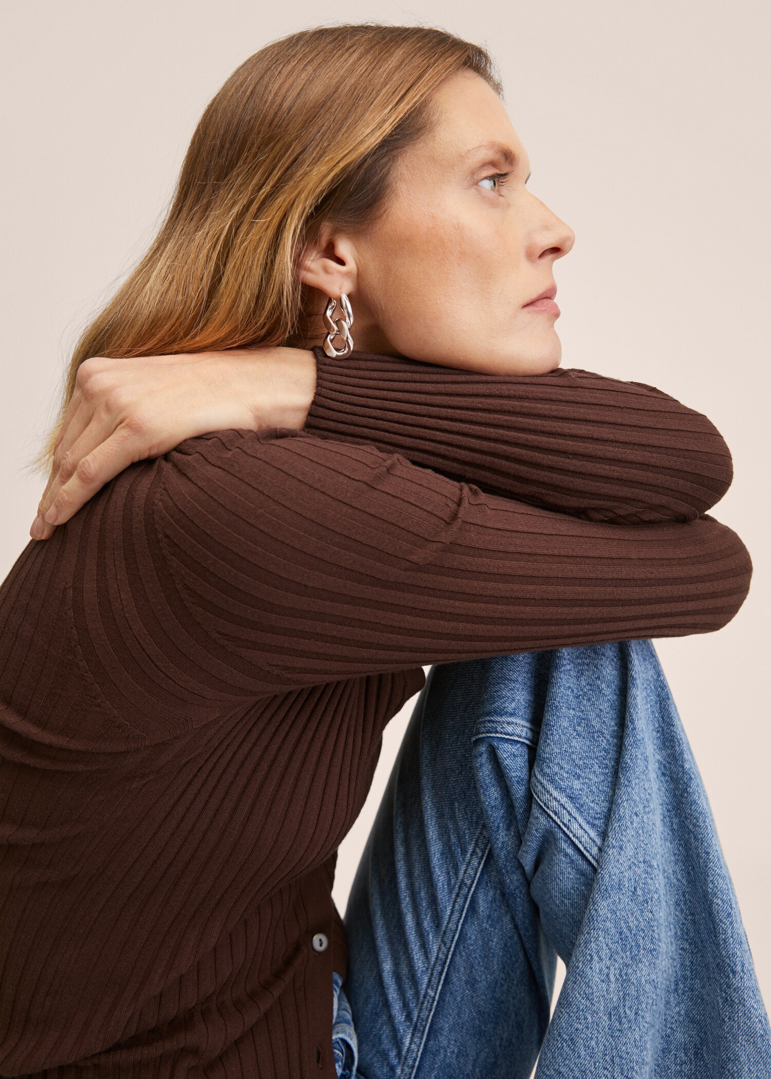 Ribbed knit cardigan - Details of the article 2