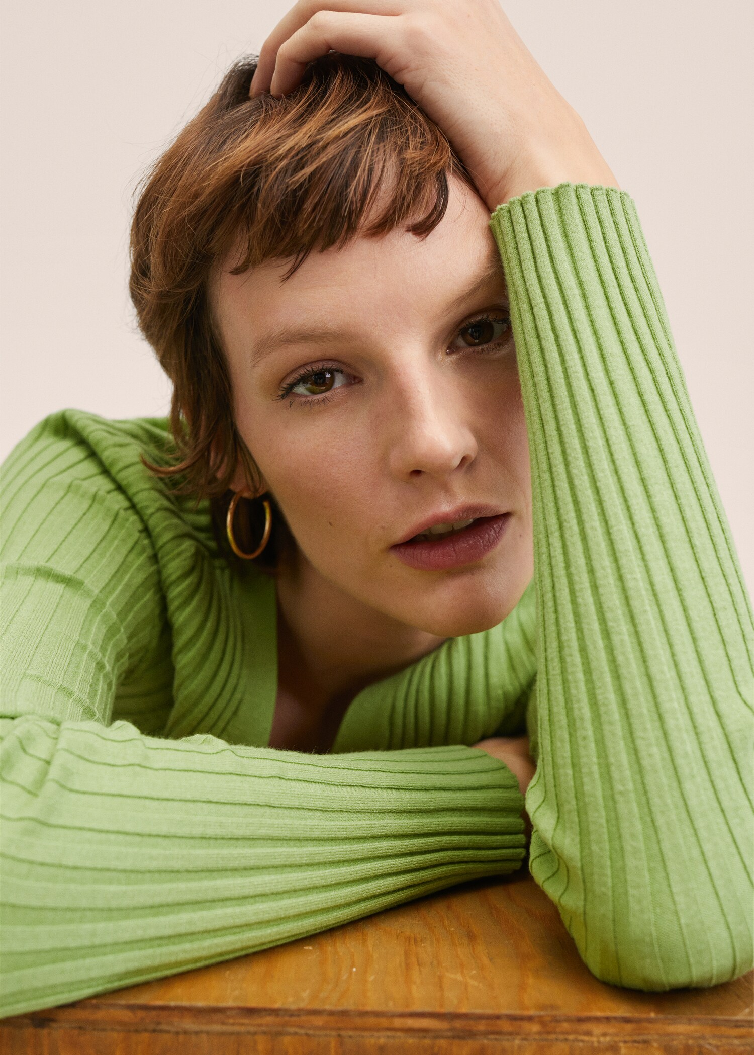 Ribbed knit cardigan - Details of the article 1