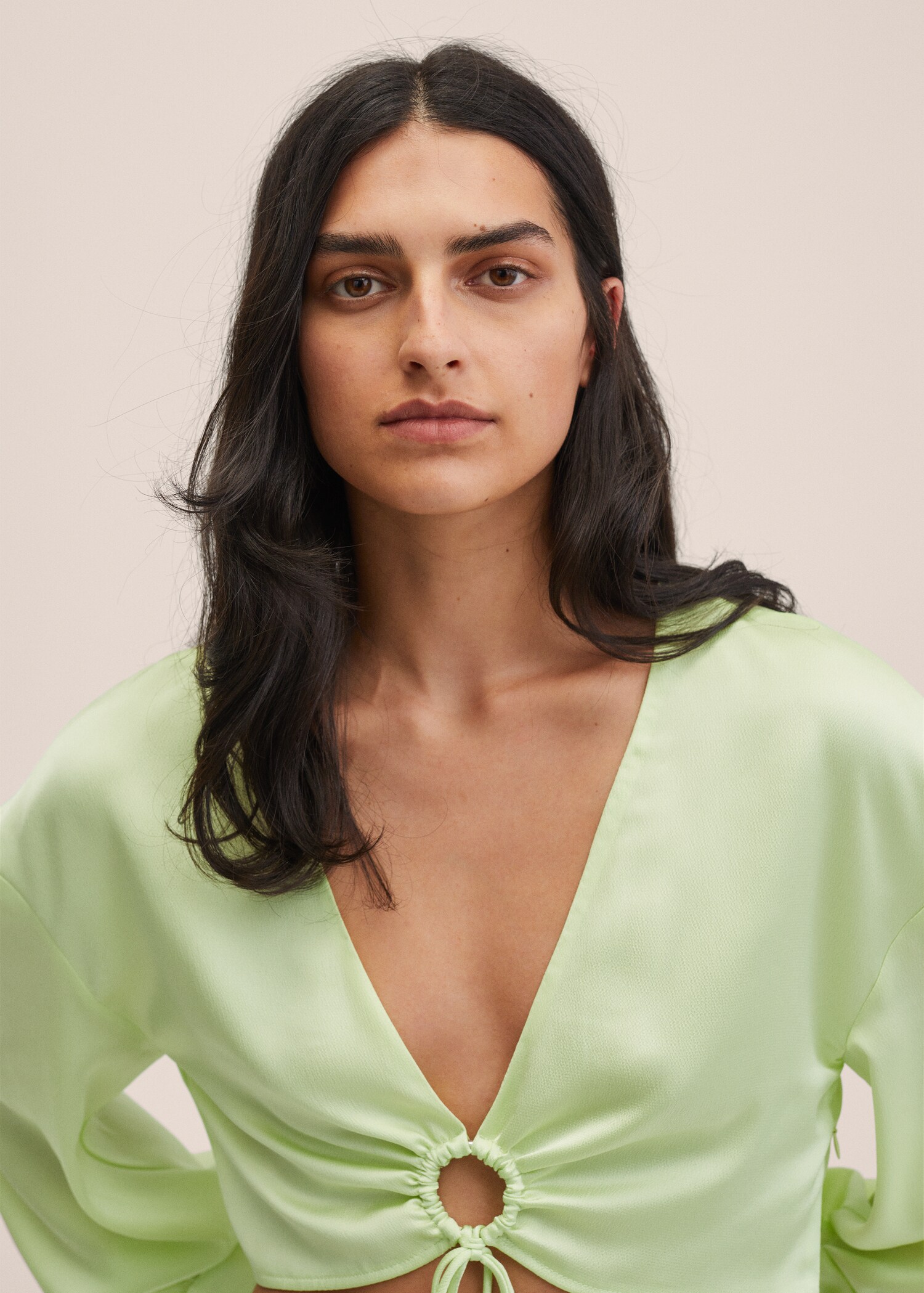 Satin crop blouse - Details of the article 1