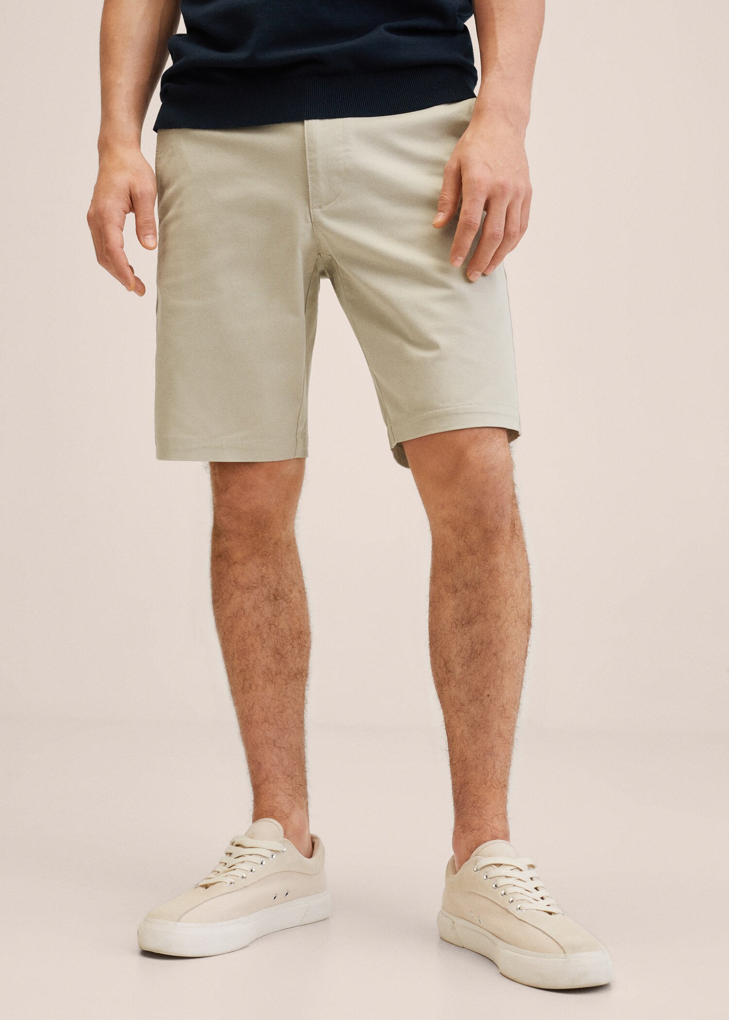 Slim-fit chino cotton bermuda shorts - Medium plane