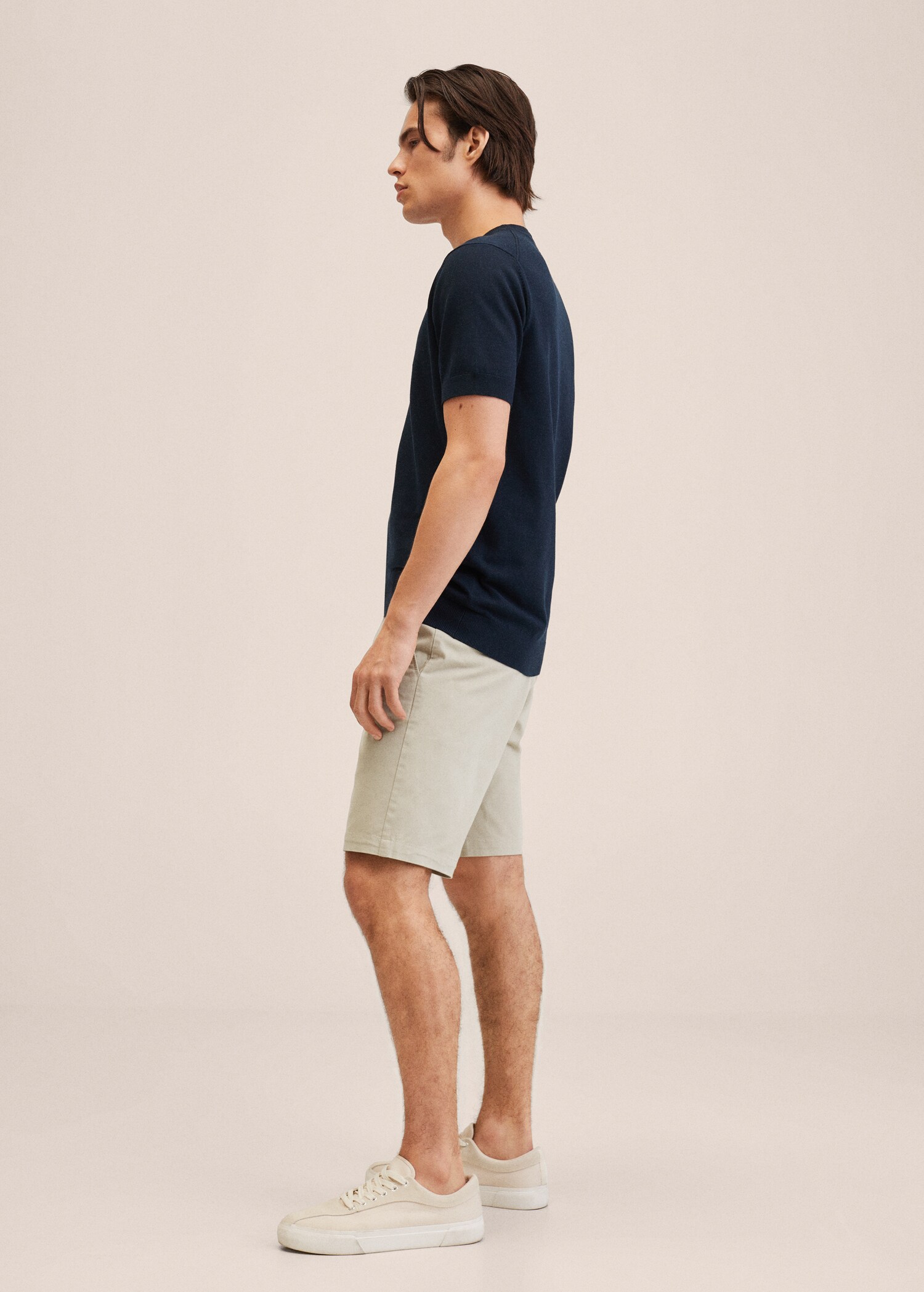 Slim-fit chino cotton bermuda shorts - Details of the article 2