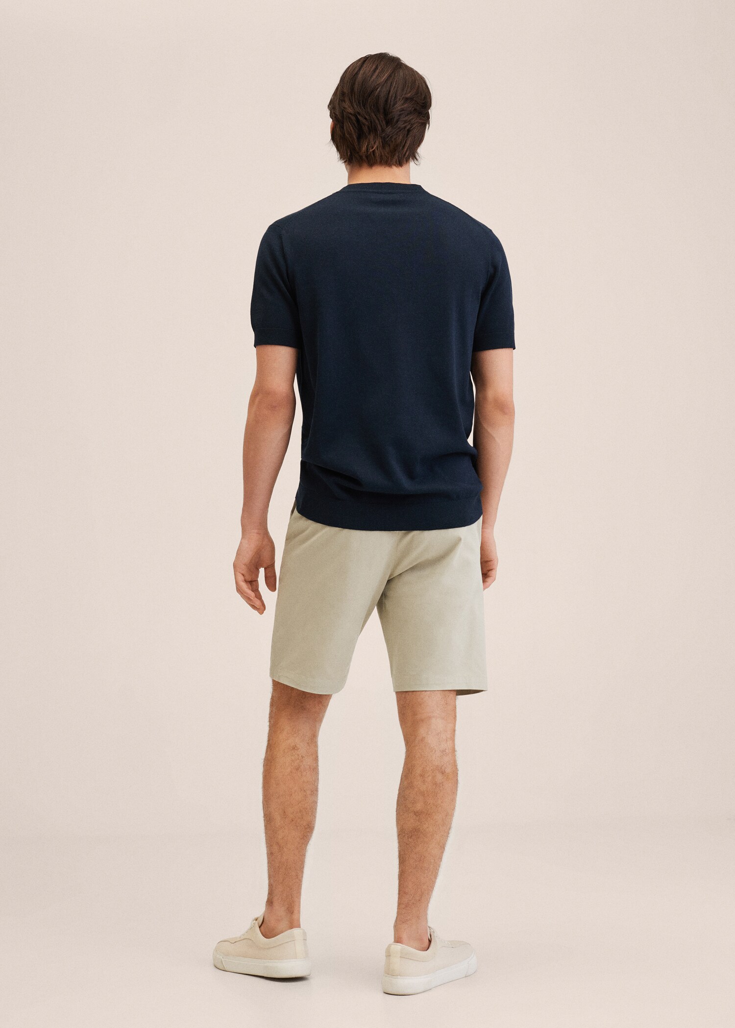 Slim-fit chino cotton bermuda shorts - Reverse of the article