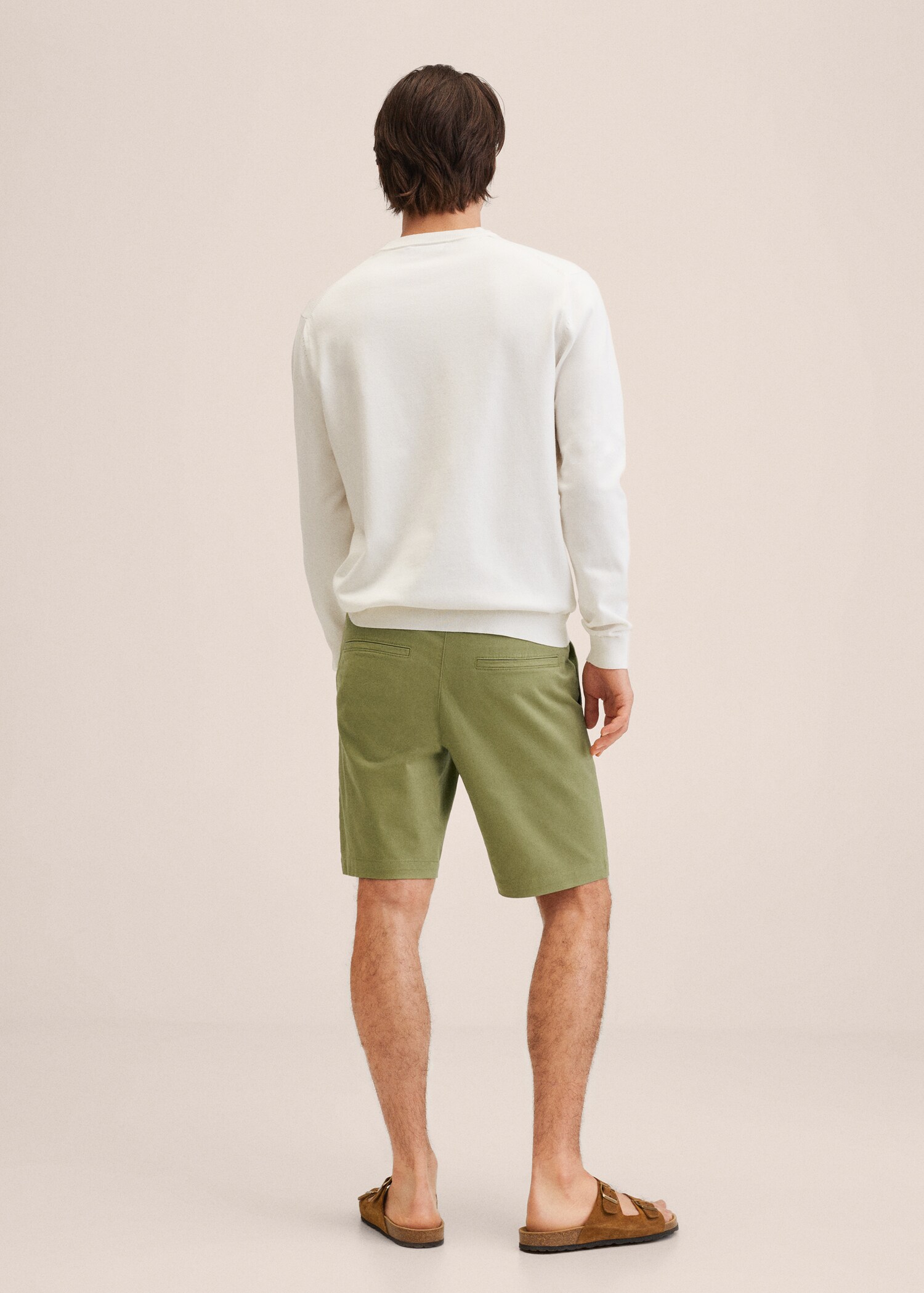 Slim-fit chino cotton bermuda shorts - Reverse of the article