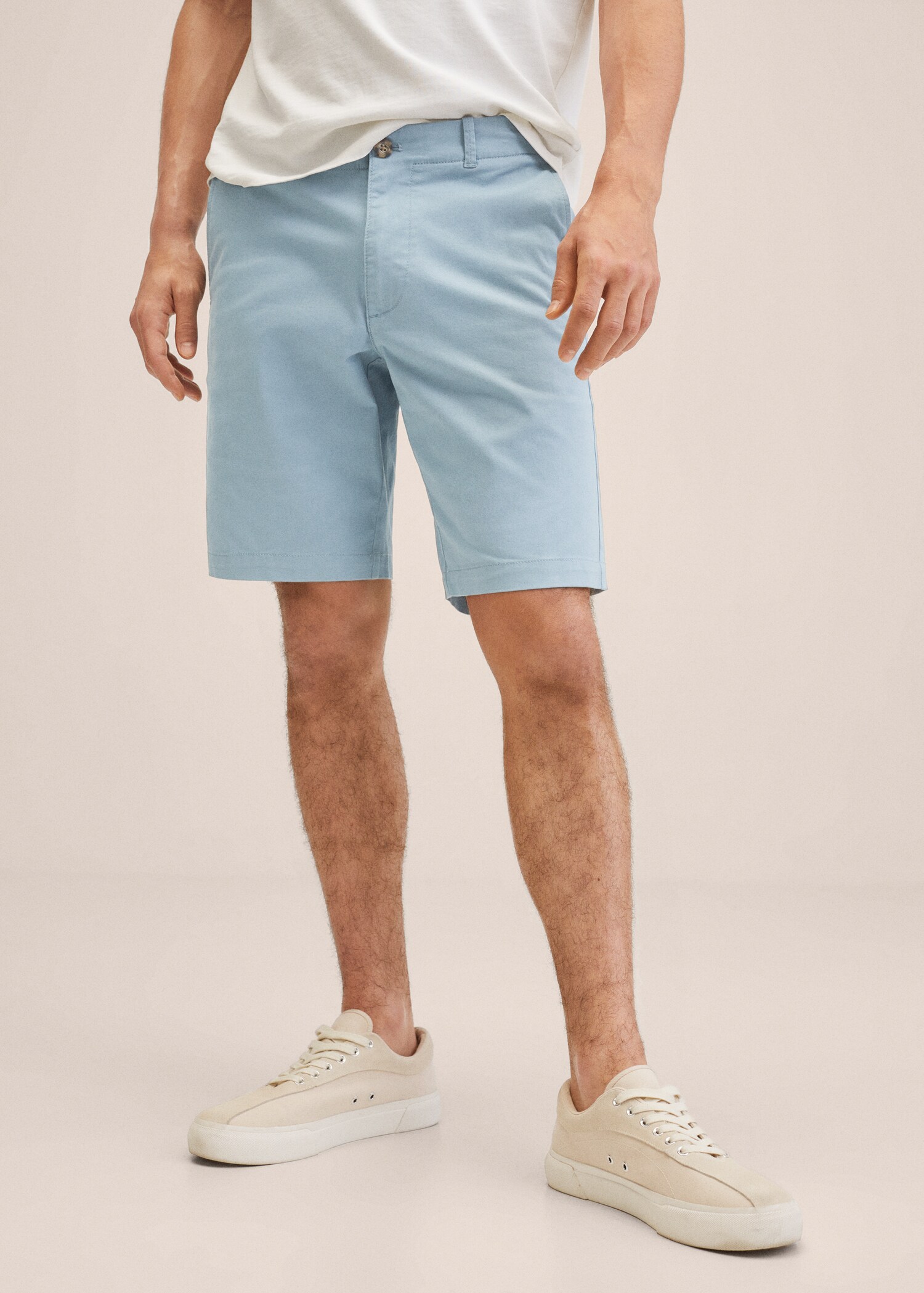 Slim-fit chino cotton bermuda shorts - Medium plane