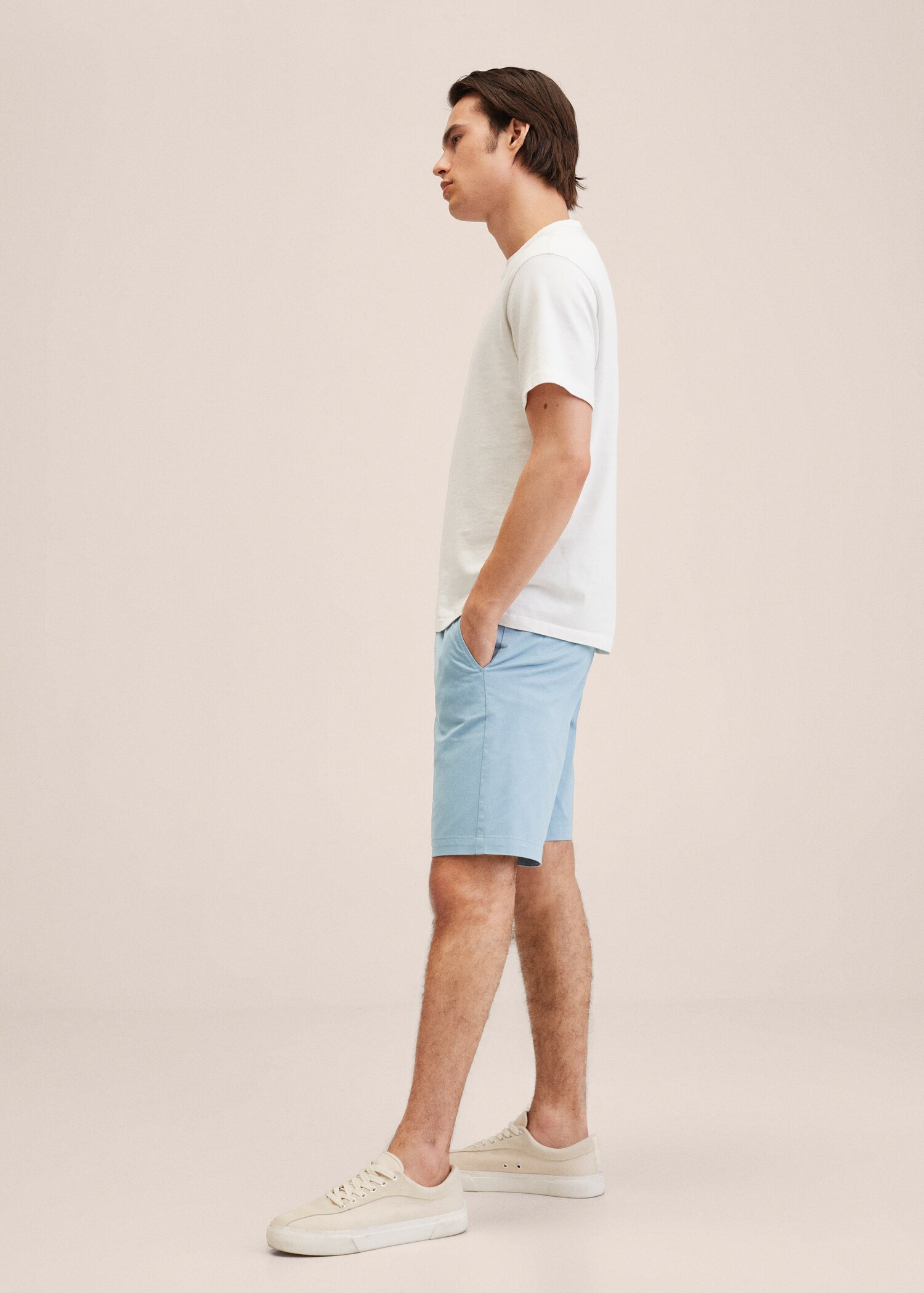 Slim-fit chino cotton bermuda shorts - Details of the article 2