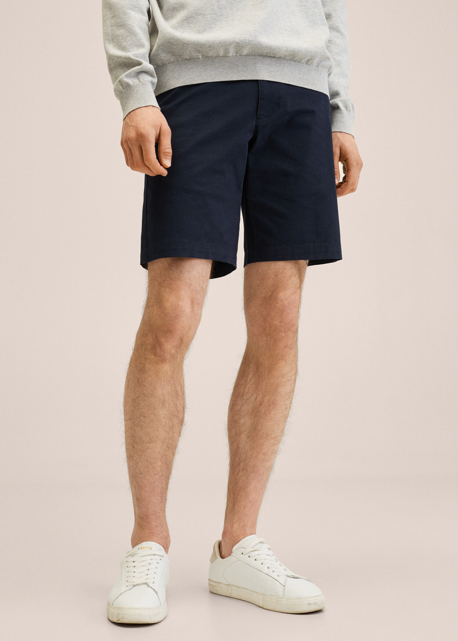 Slim-fit chino cotton bermuda shorts - Medium plane