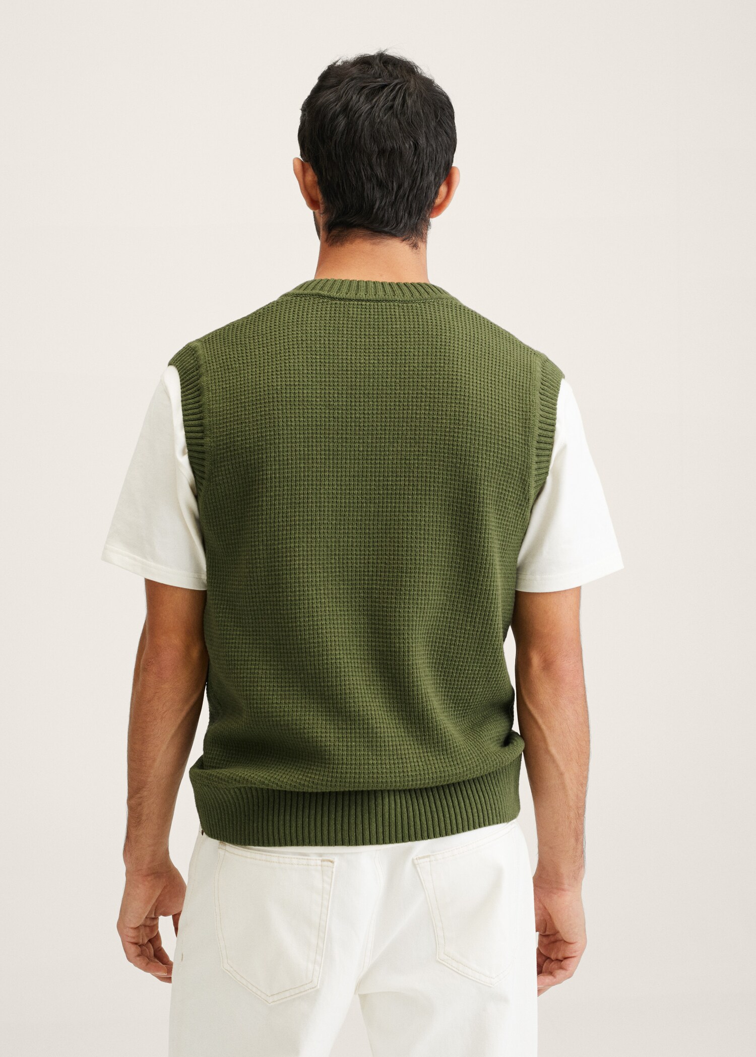 Structured knitted gilet - Reverse of the article