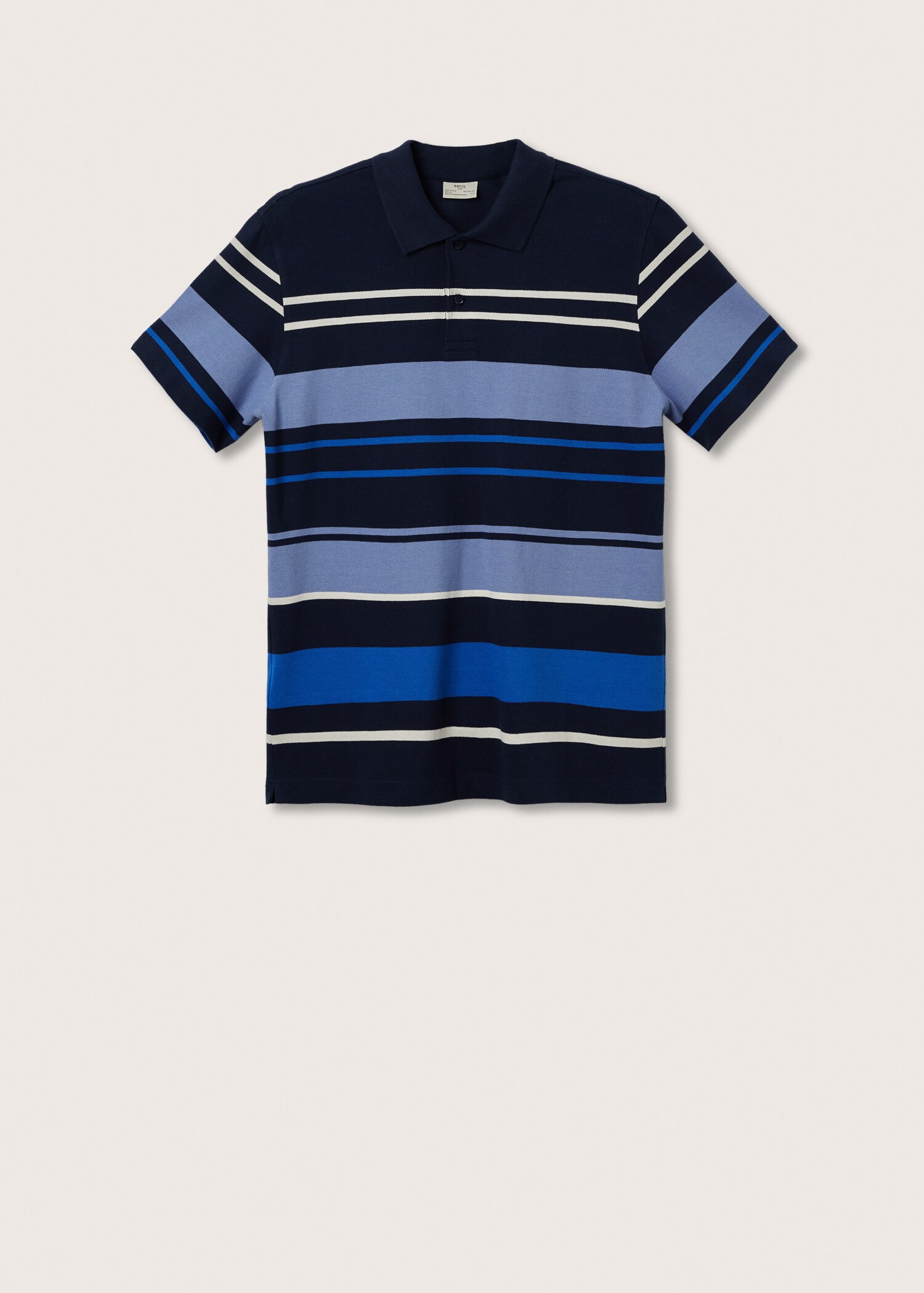 Striped cotton piqué polo shirt - Article without model