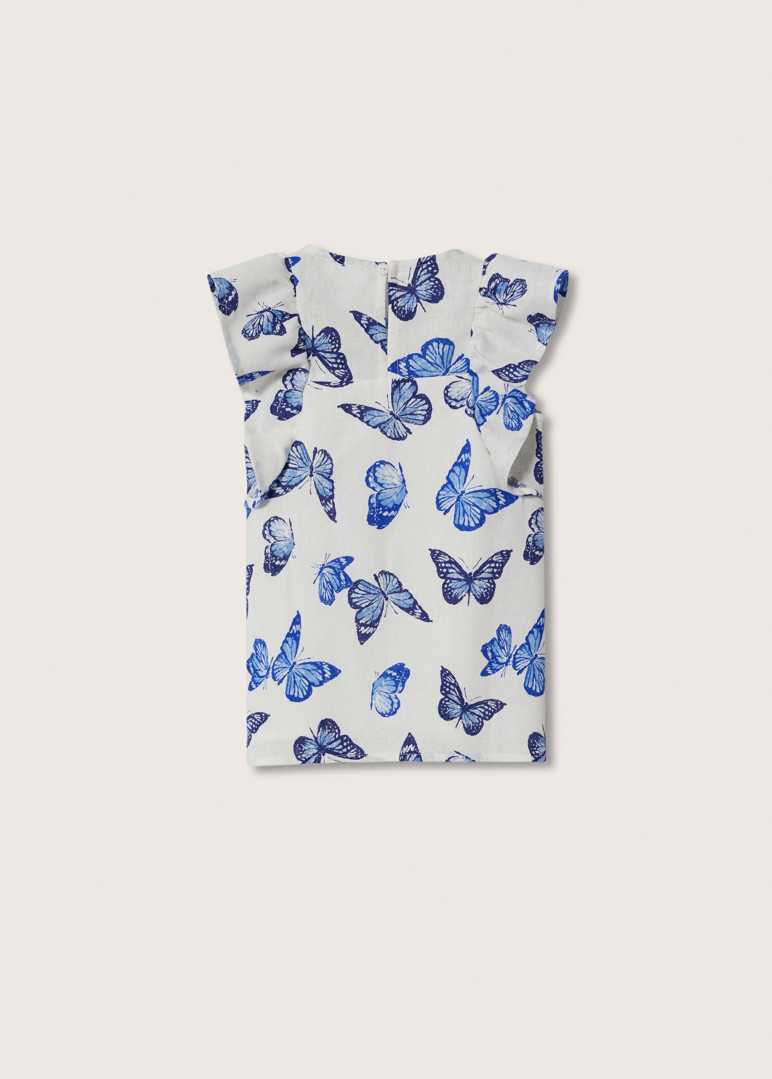 Linen dress with butterflies - Reverse of the article
