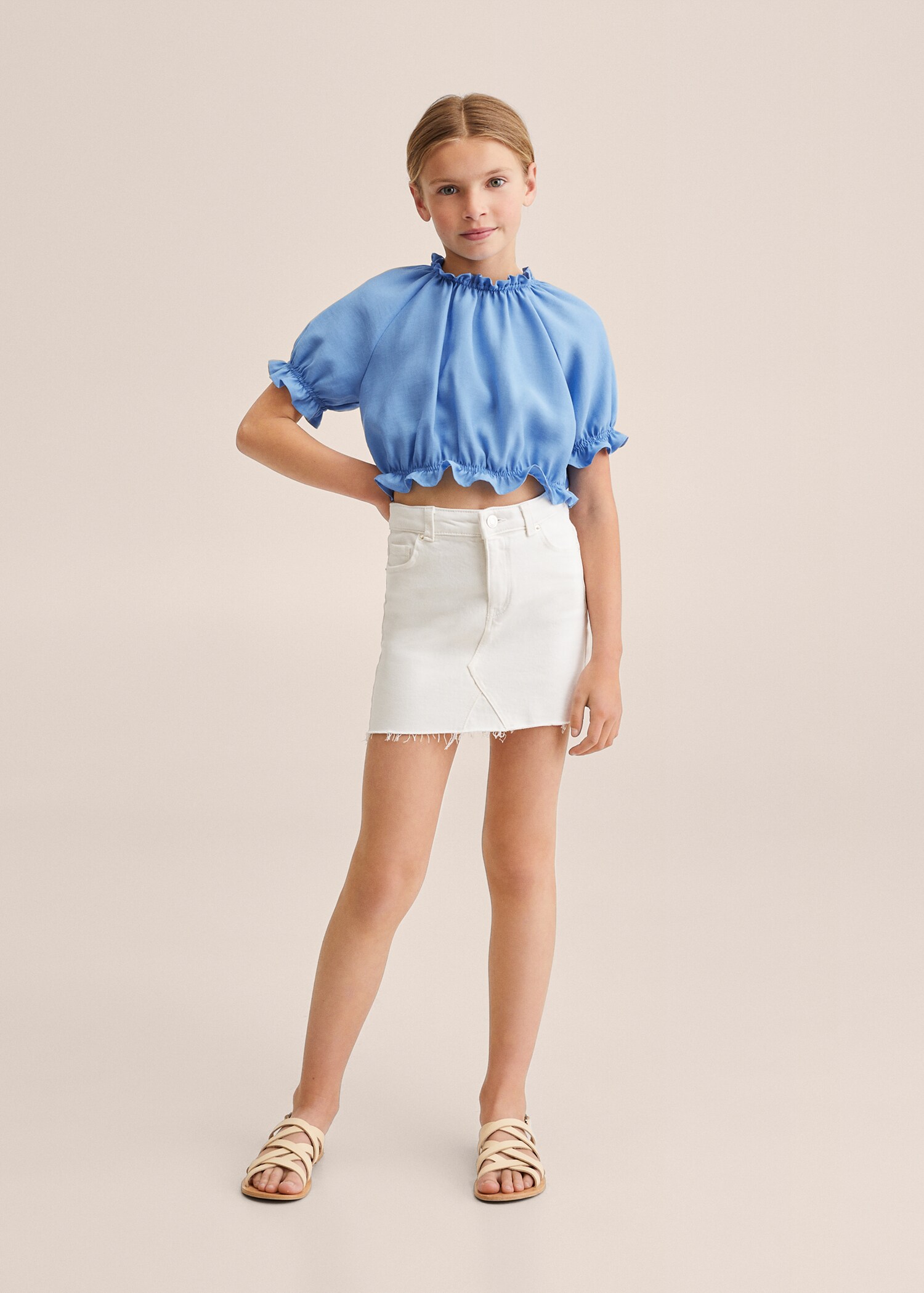 V-back blouse - Medium plane