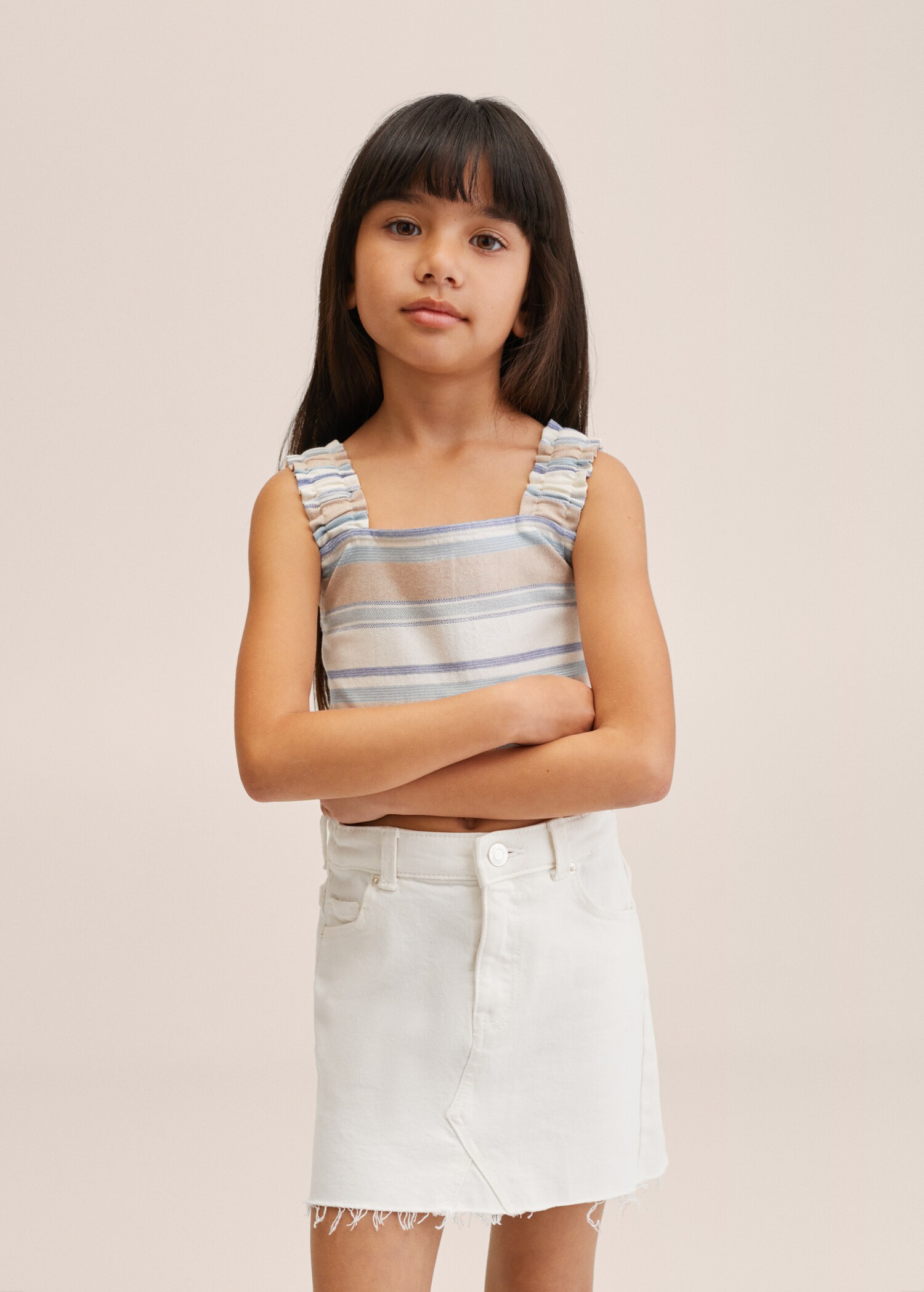 Striped cotton-blend top - Details of the article 1