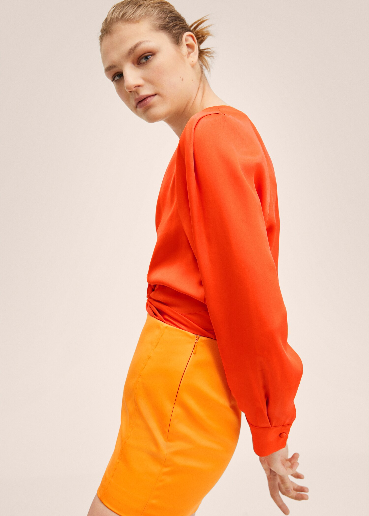 Satin crop blouse - Details of the article 1