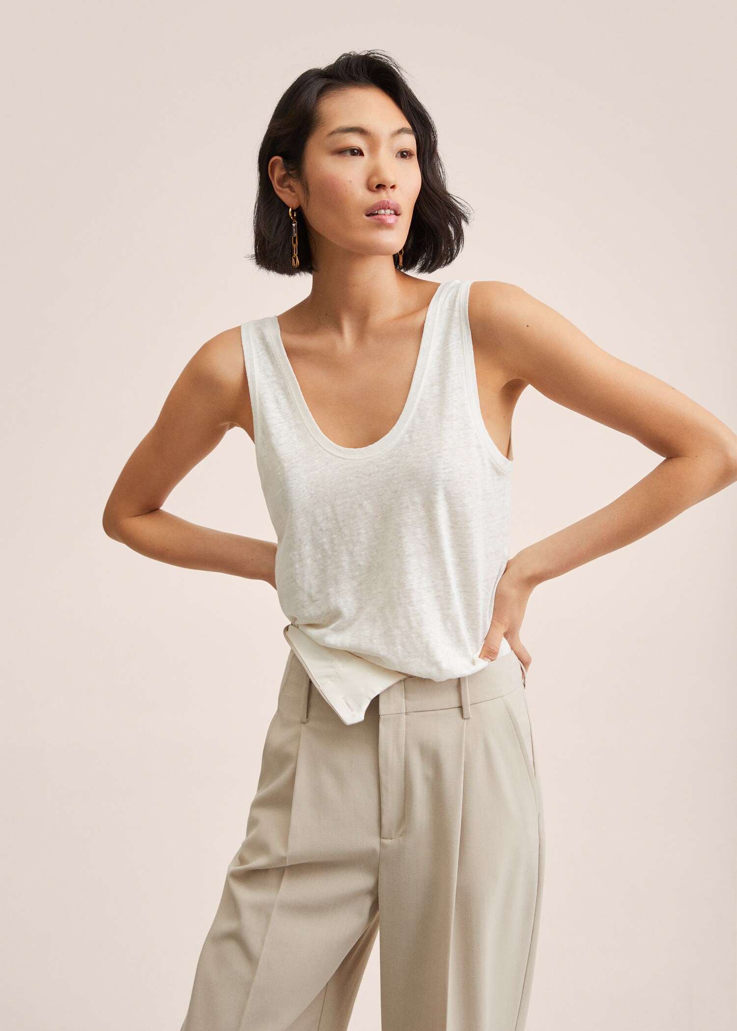 100% linen top - Medium plane