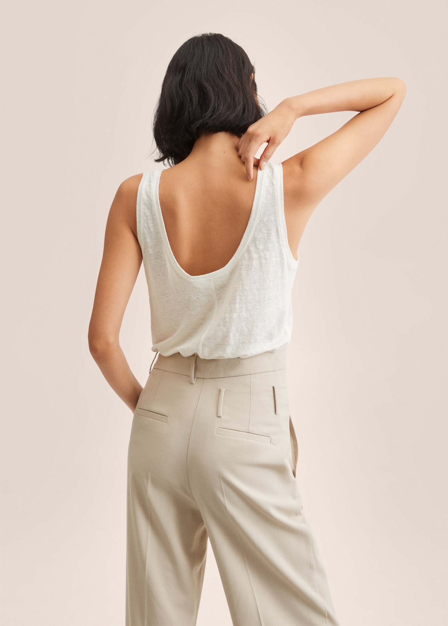 100% linen top - Reverse of the article