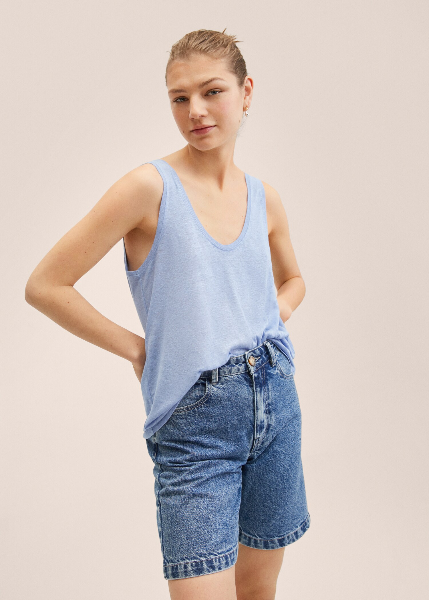 100% linen top - Medium plane