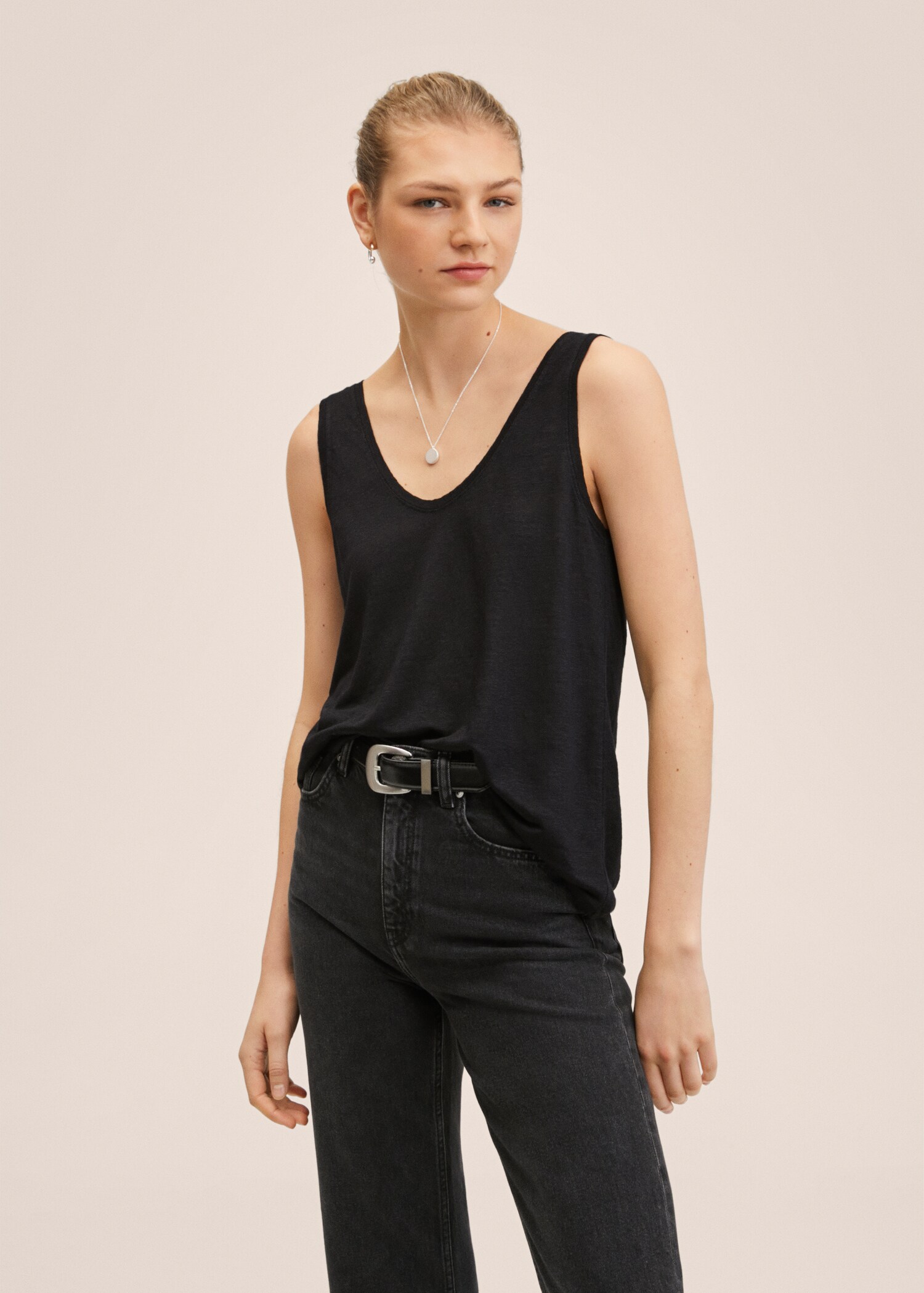 100% linen top - Medium plane