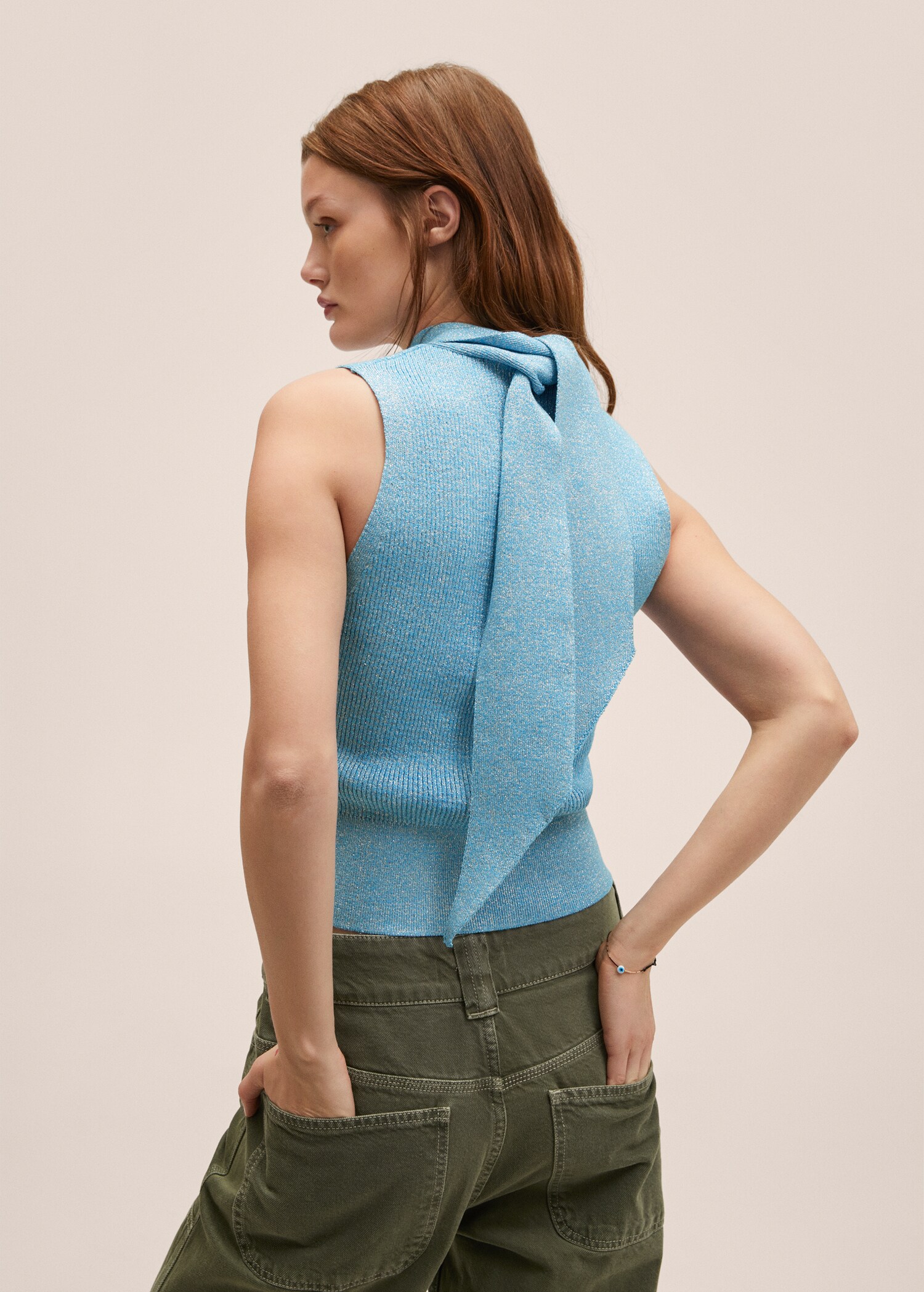 Top din tricot lurex - Spatele articolului