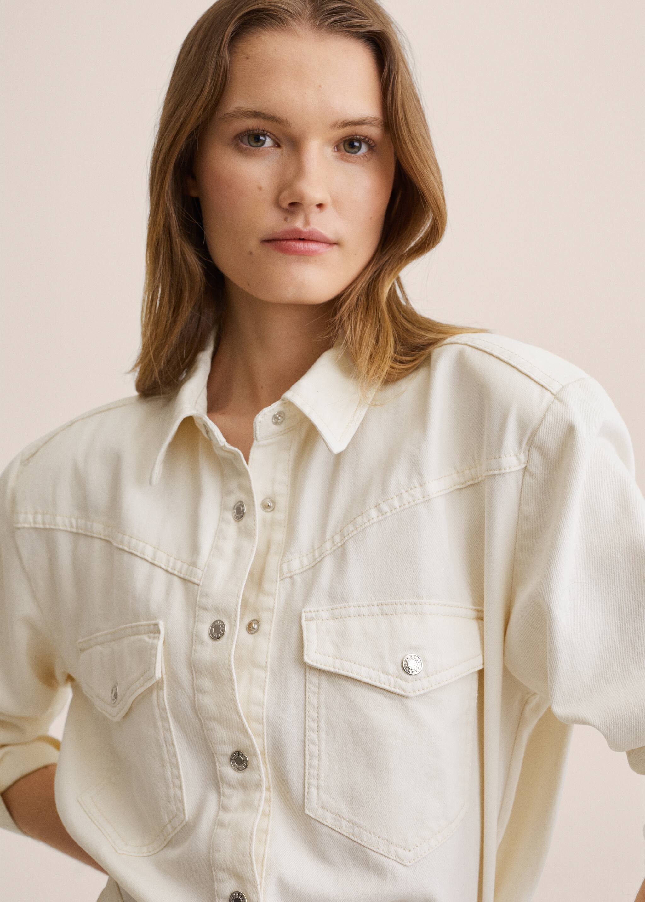 Denim shirt with shoulder pads - Details of the article 1