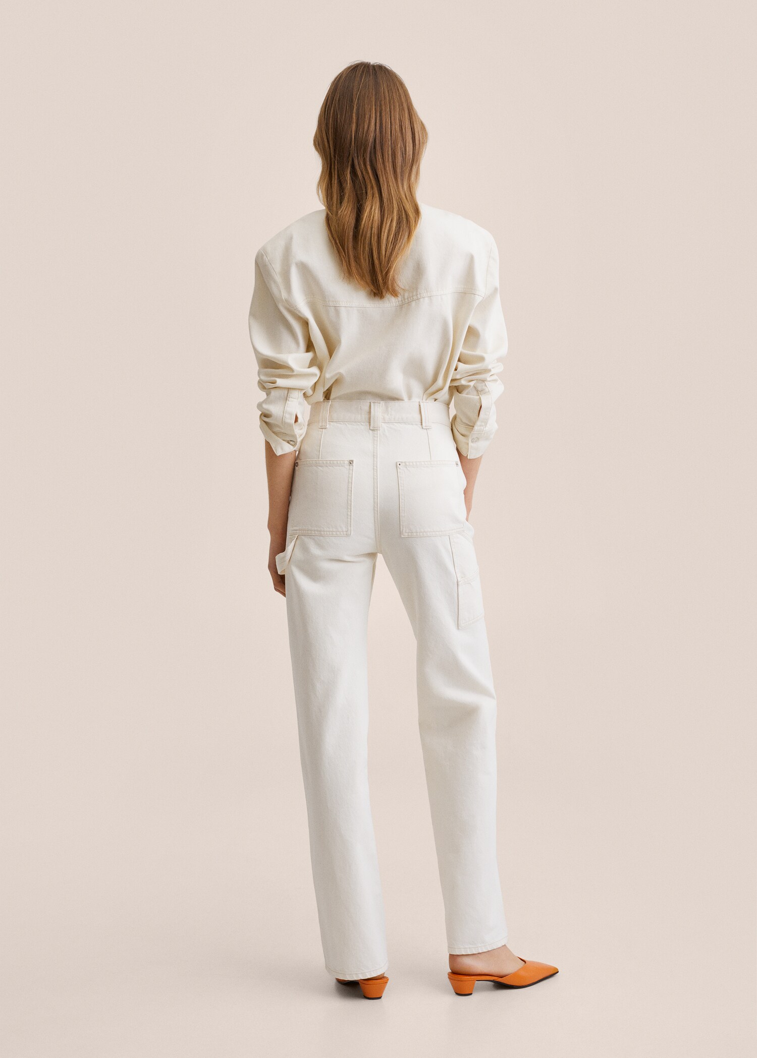 Denim shirt with shoulder pads - Reverse of the article