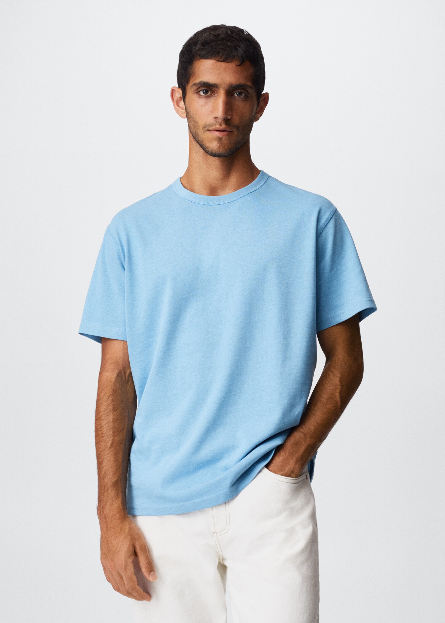 Relaxed fit cotton t-shirt - Medium plane