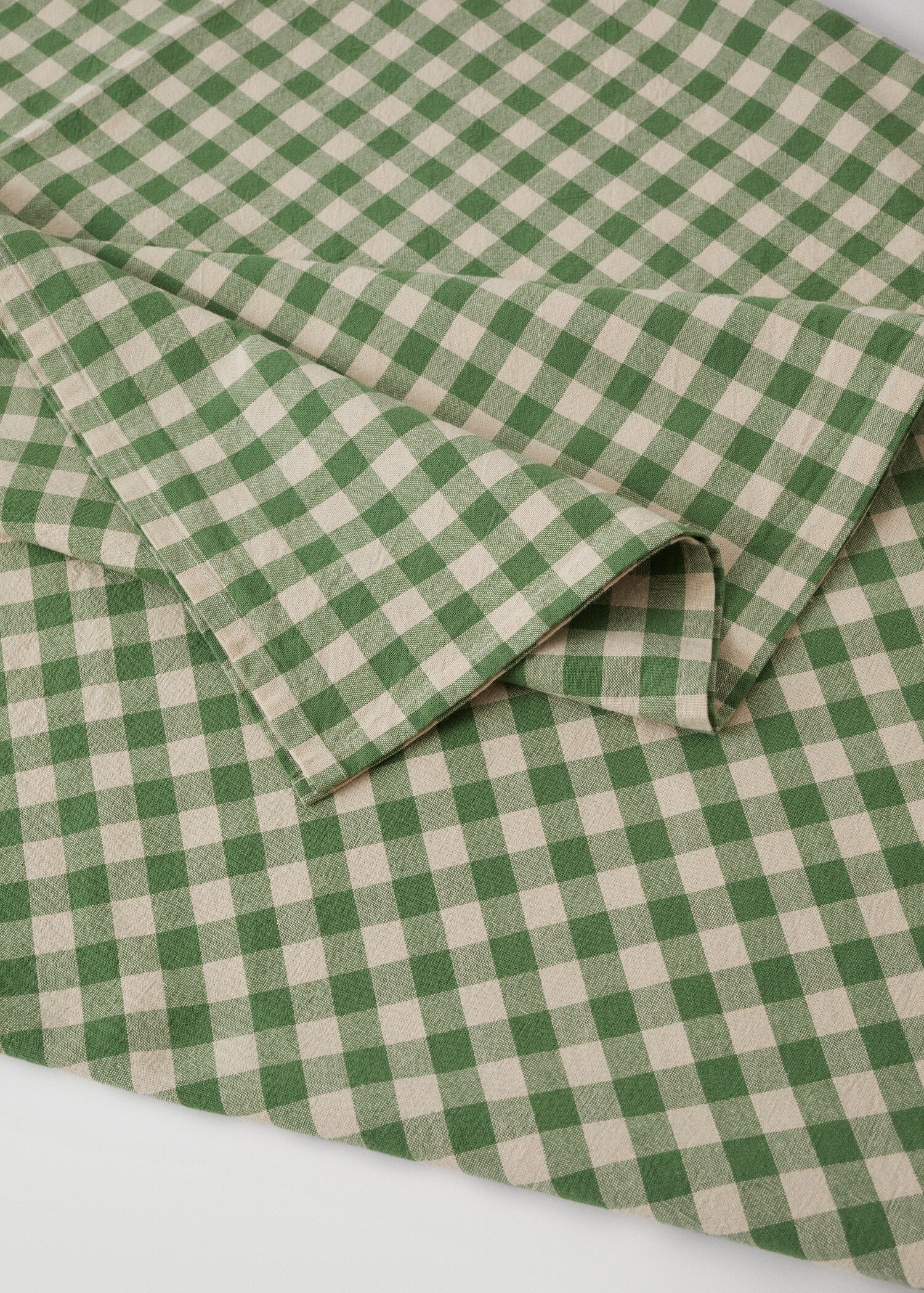 Organic cotton gingham check tablecloth 59.06x86.61 in - Medium plane
