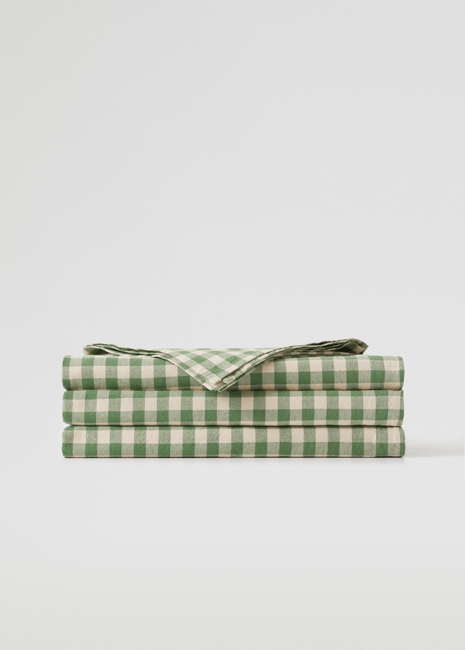 Organic cotton gingham check tablecloth 59.06x86.61 in - Article without model