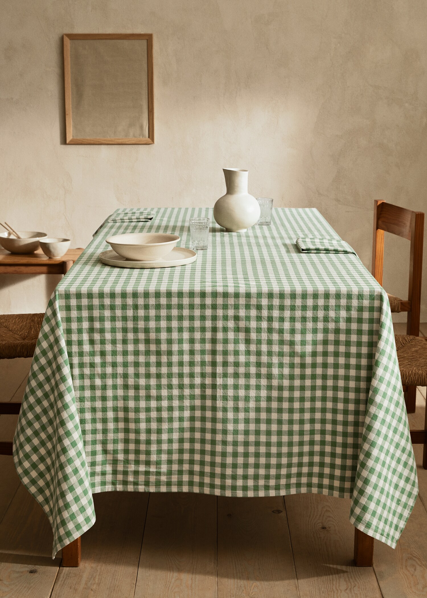 Organic cotton gingham check tablecloth 59.06x86.61 in - Details of the article 8