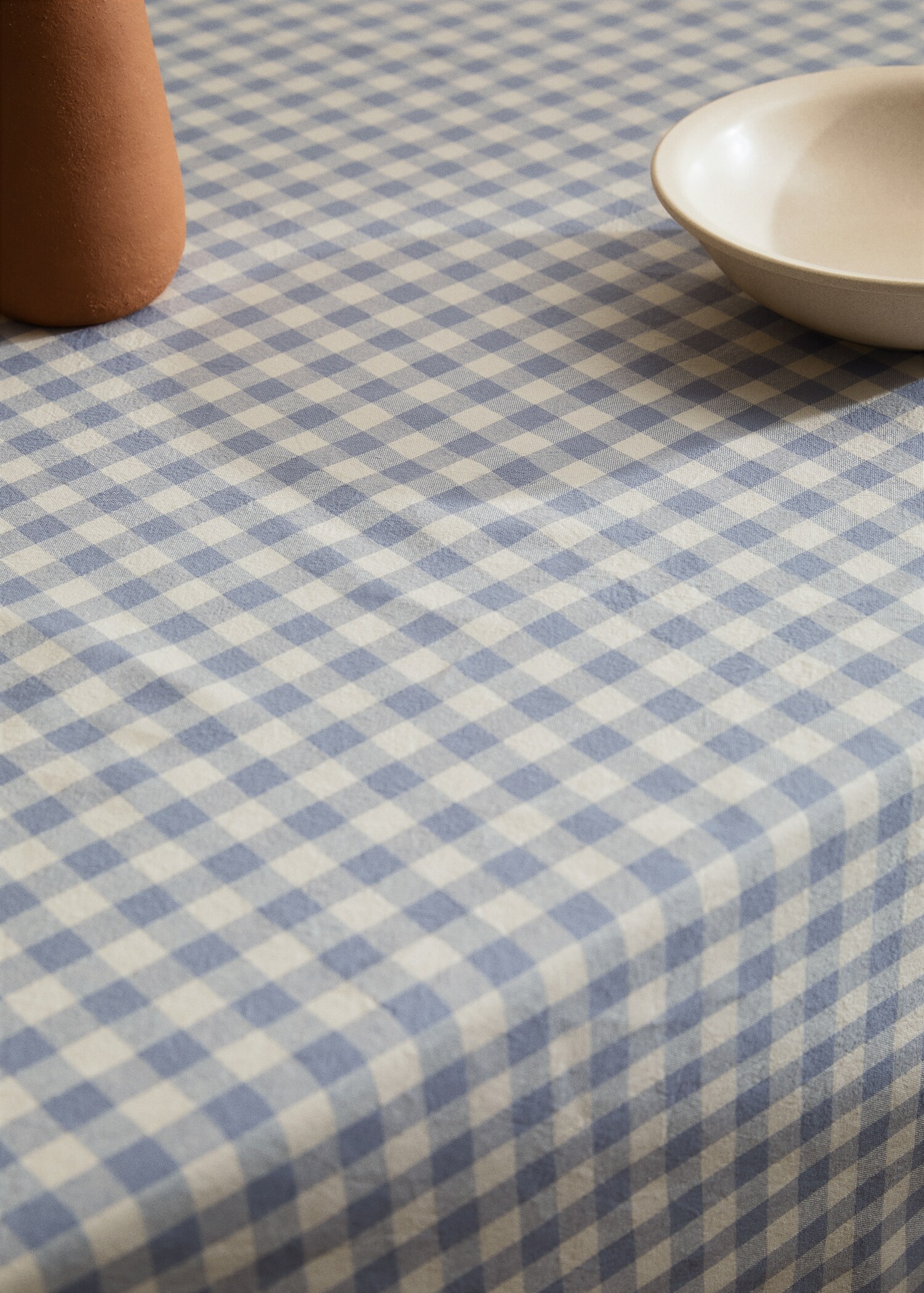 Organic cotton gingham check tablecloth 59.06x86.61 in - Medium plane