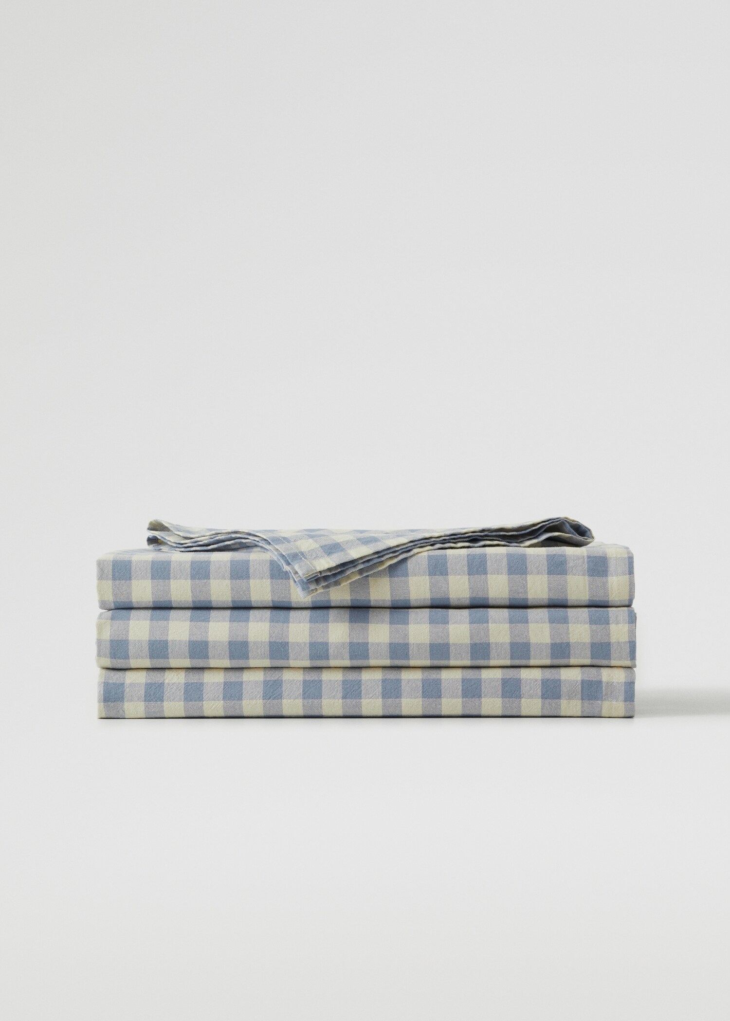 Organic cotton gingham check tablecloth 59.06x86.61 in - Article without model