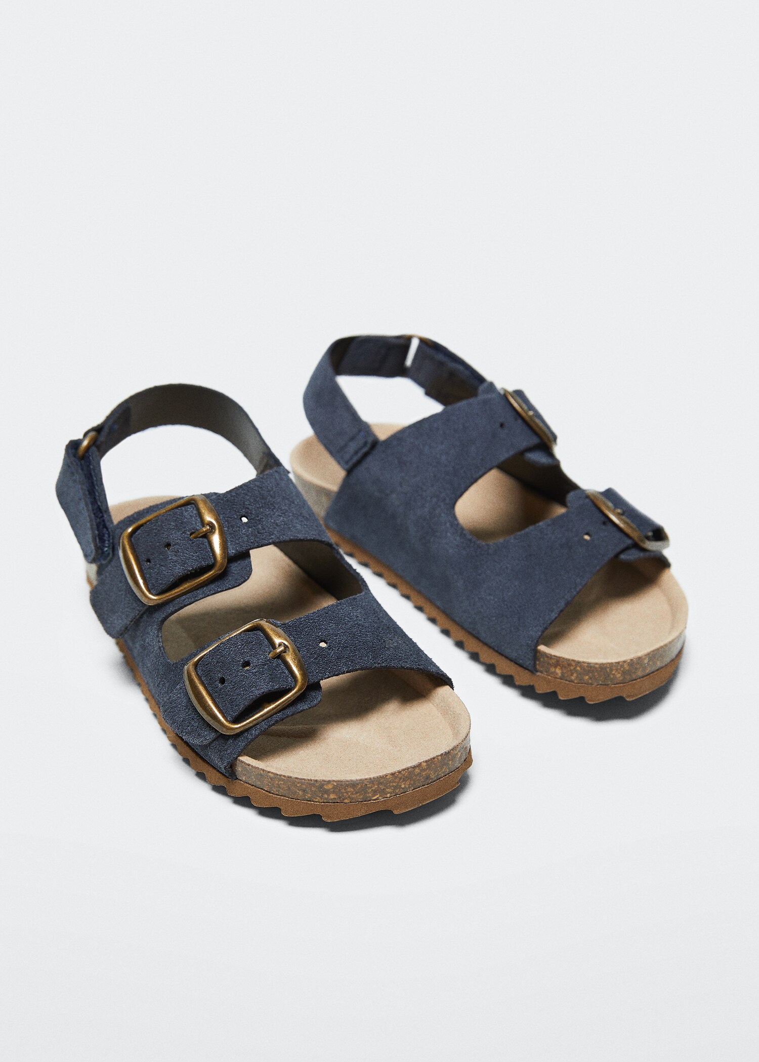 Buckle leather sandals - Medium plane