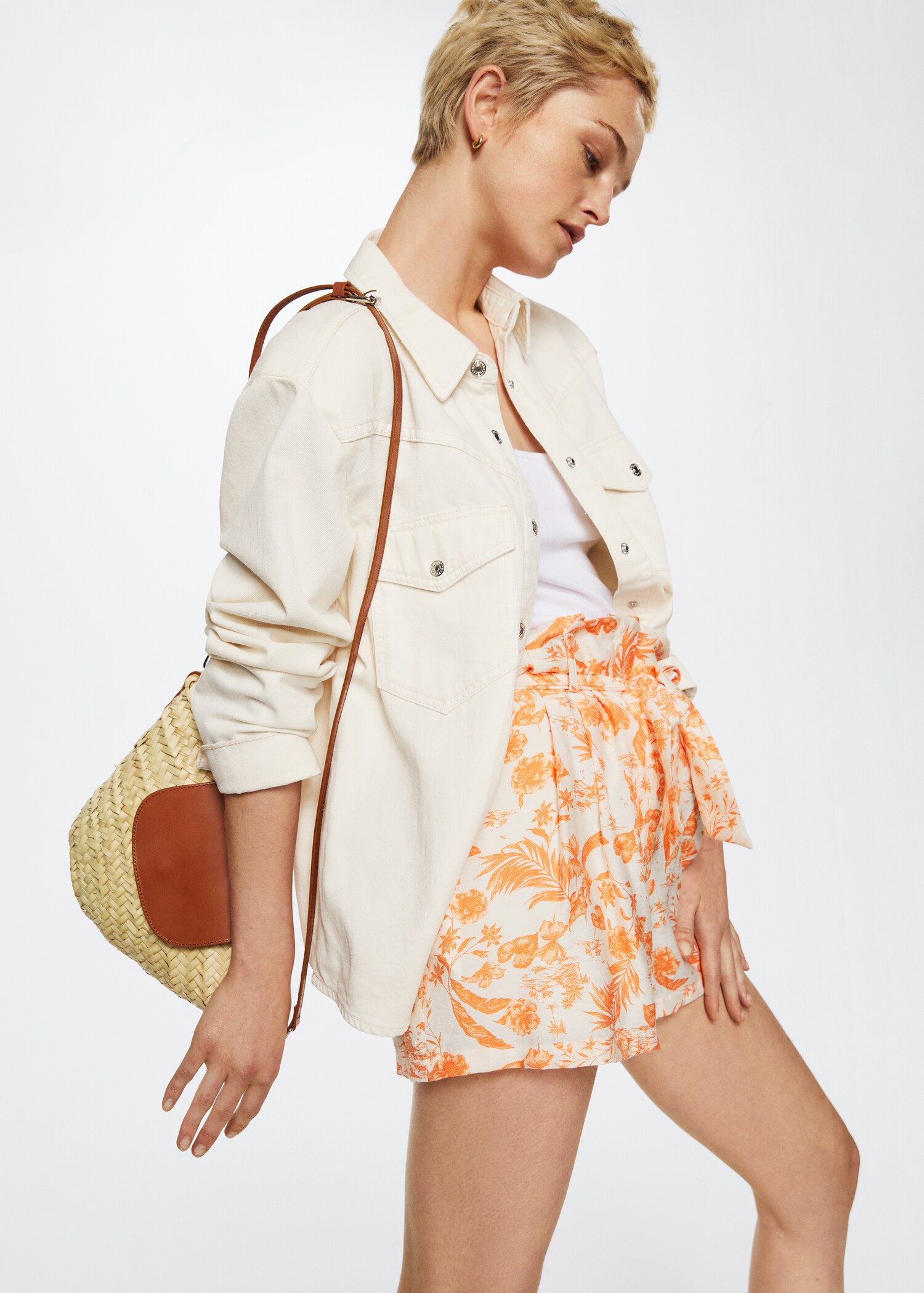 Paperbag printed shorts - Medium plane
