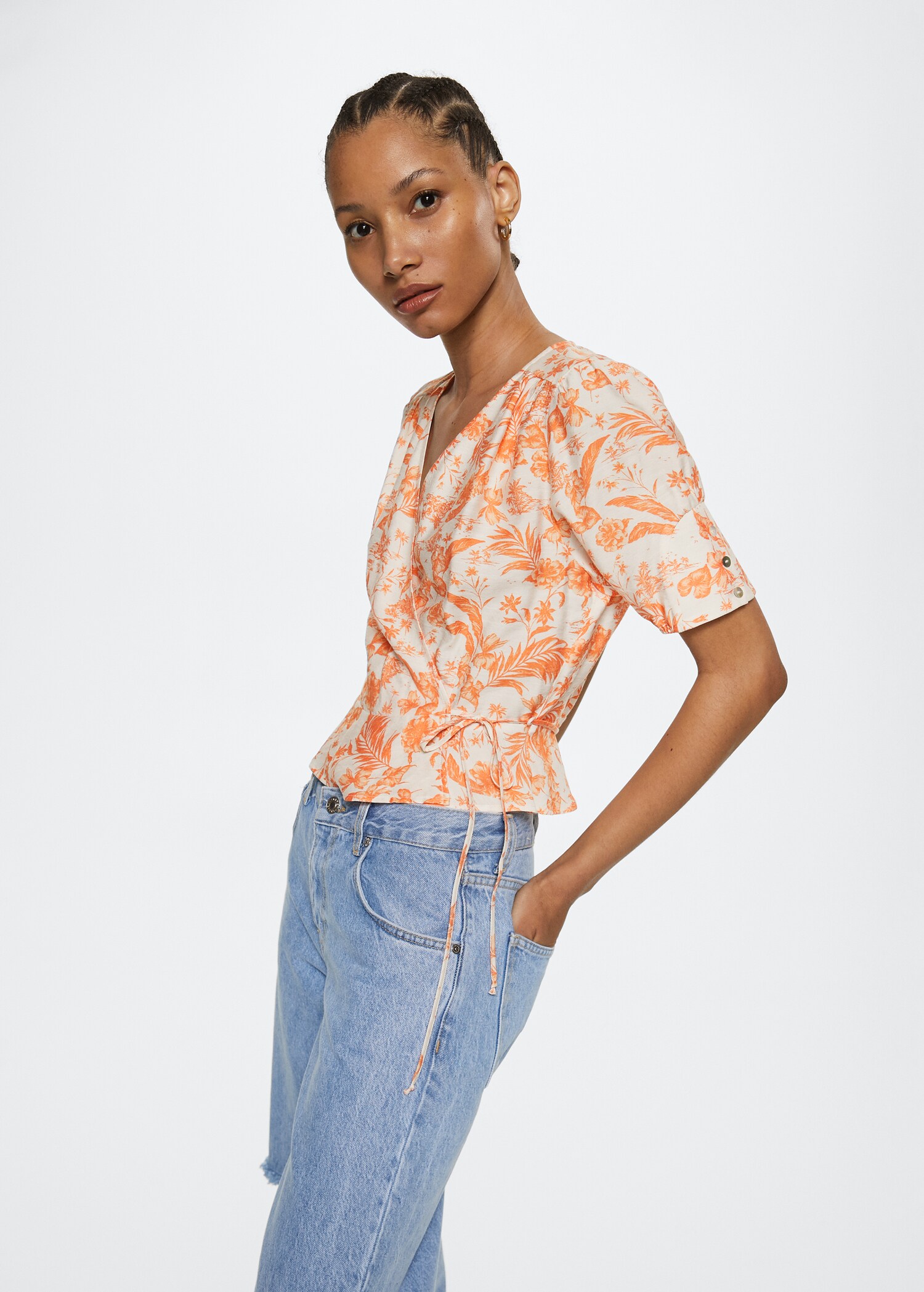 Wrap printed blouse - Medium plane