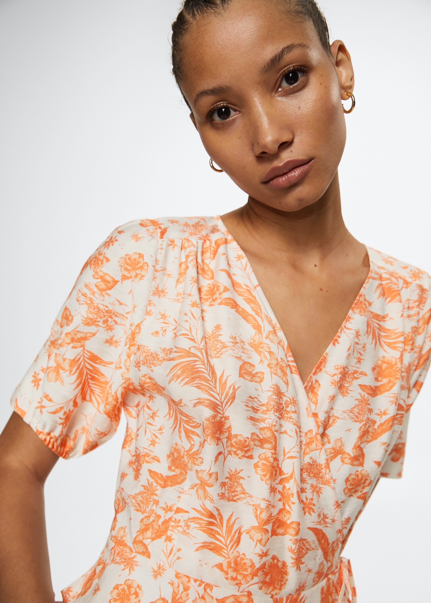 Wrap printed blouse - Details of the article 1