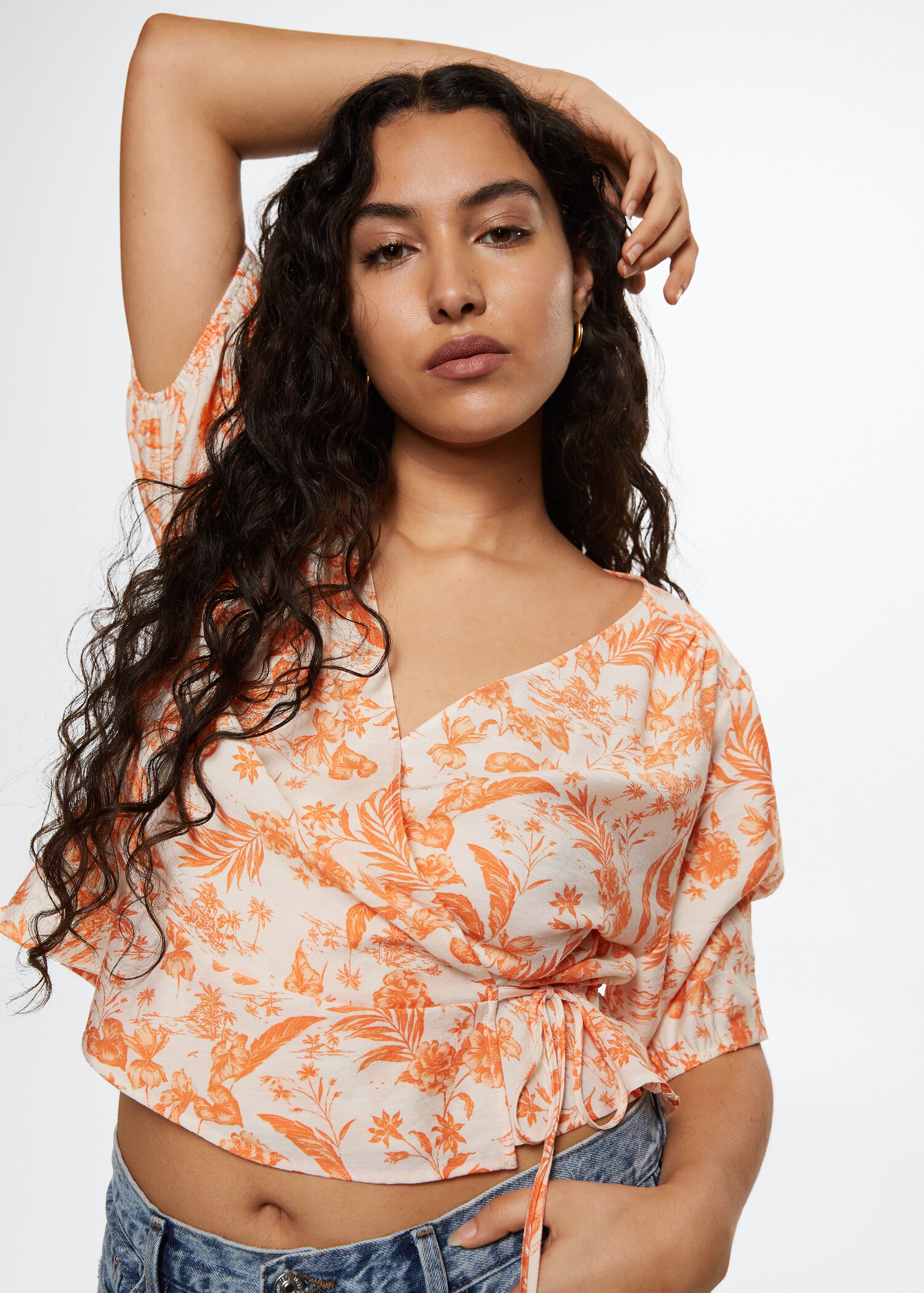 Wrap printed blouse - Details of the article 3