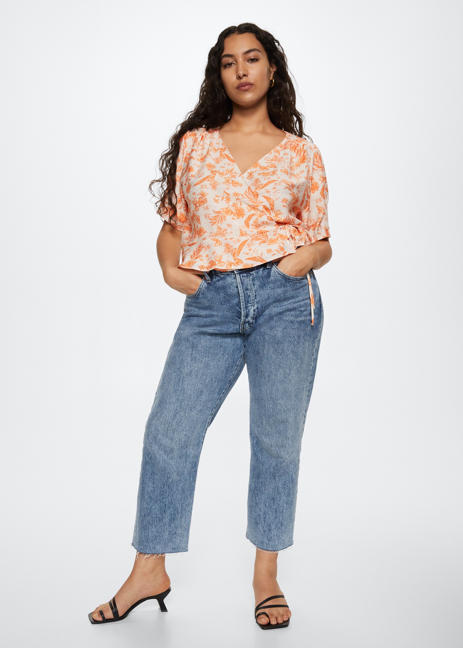 Wrap printed blouse - Details of the article 4