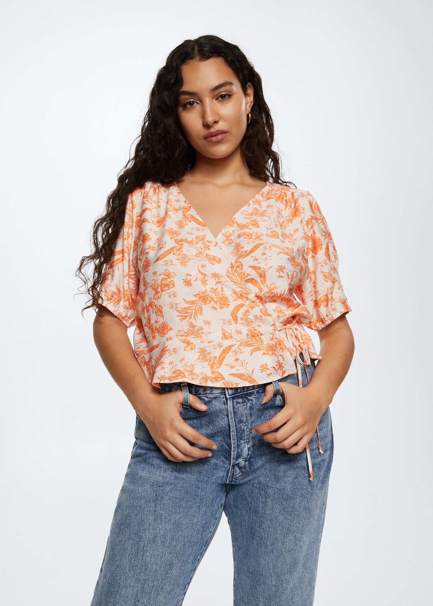 Wrap printed blouse - Details of the article 5