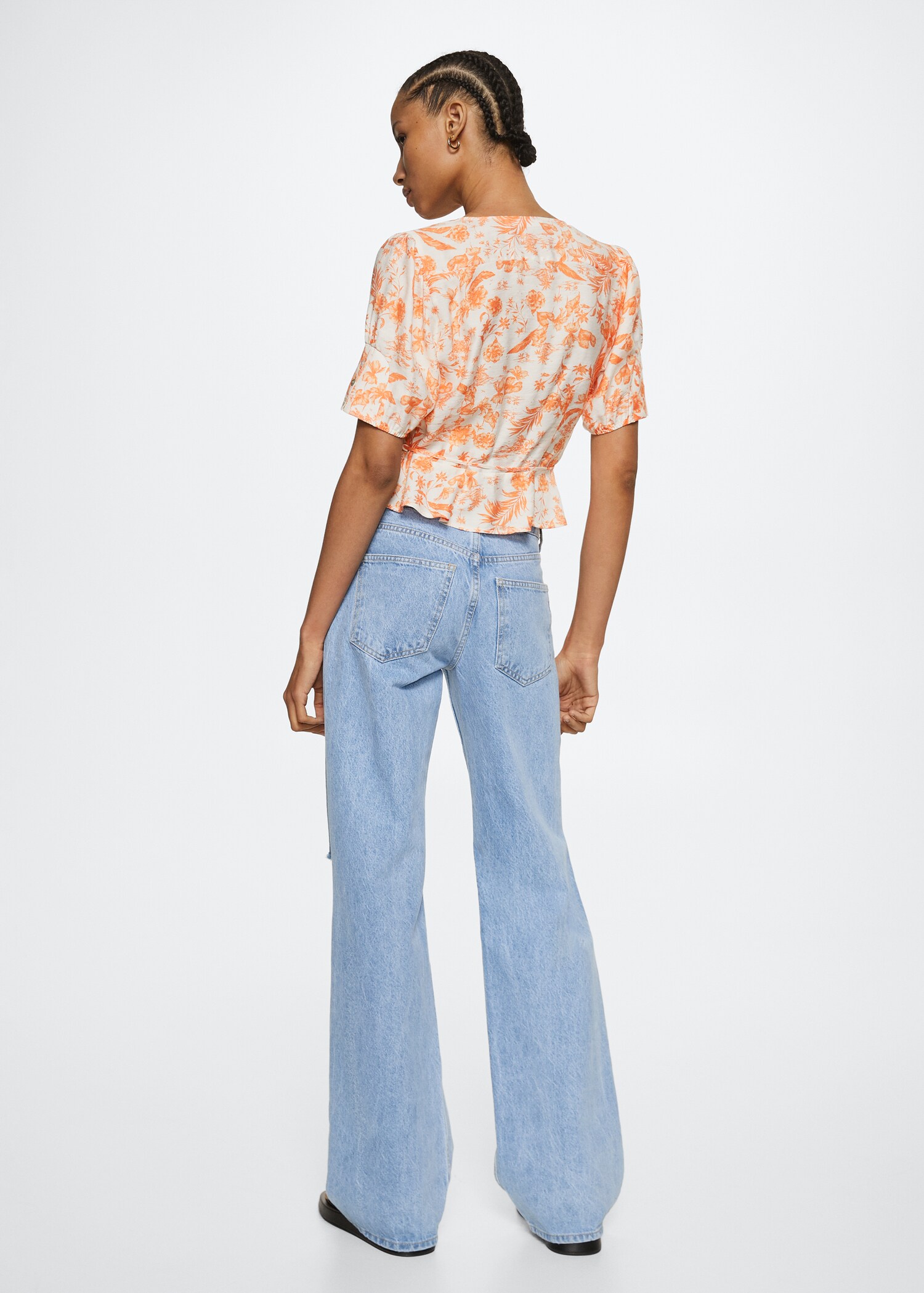 Wrap printed blouse - Reverse of the article