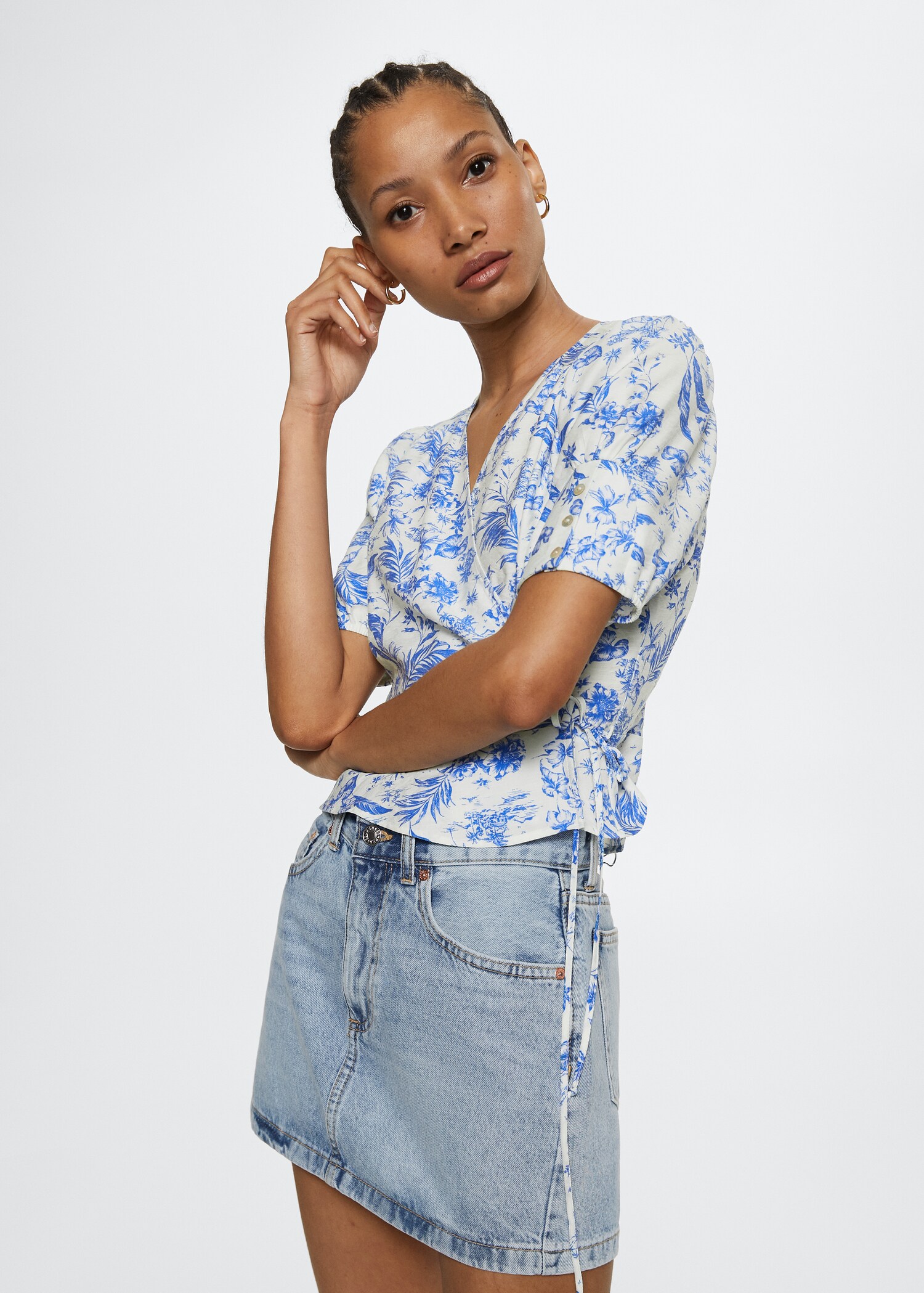 Wrap printed blouse - Medium plane