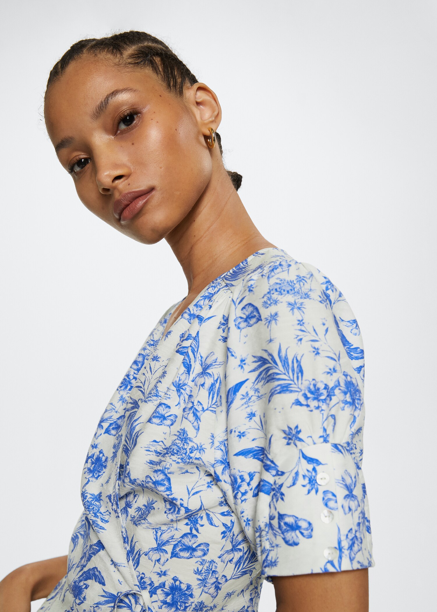 Wrap printed blouse - Details of the article 1