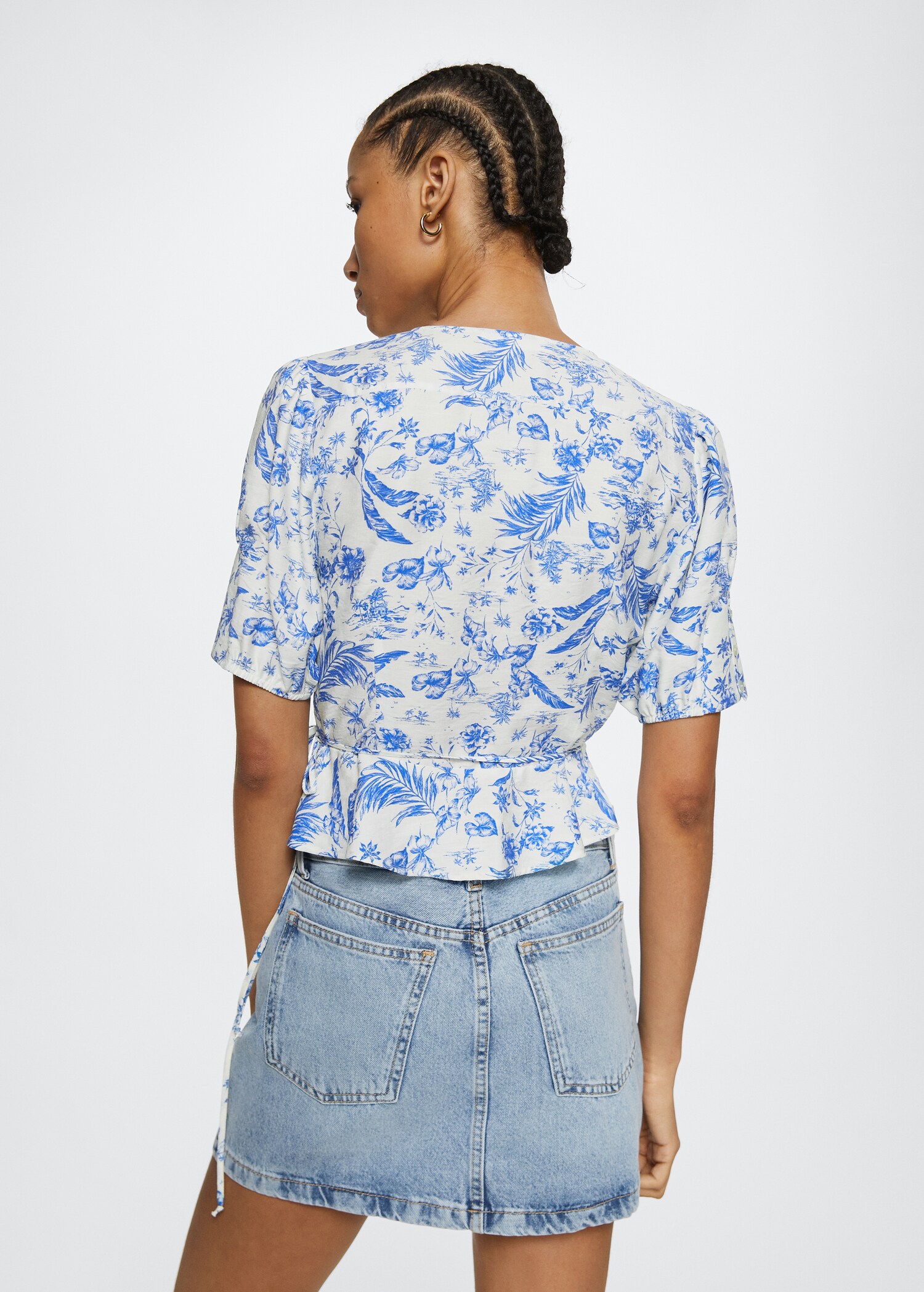 Wrap printed blouse - Reverse of the article